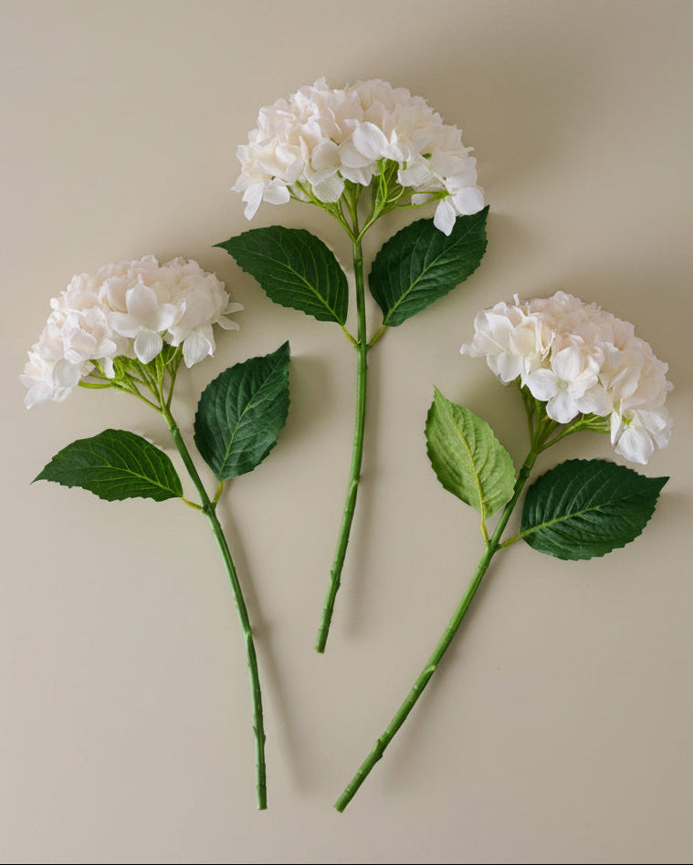 Real Touch Cream Hydrangea Bundle spread out