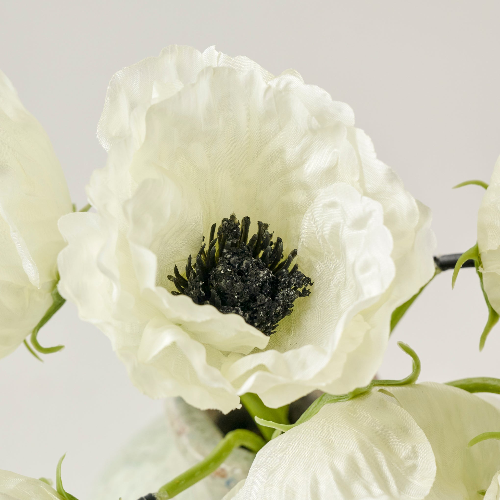 White Anemone Bouquet up close