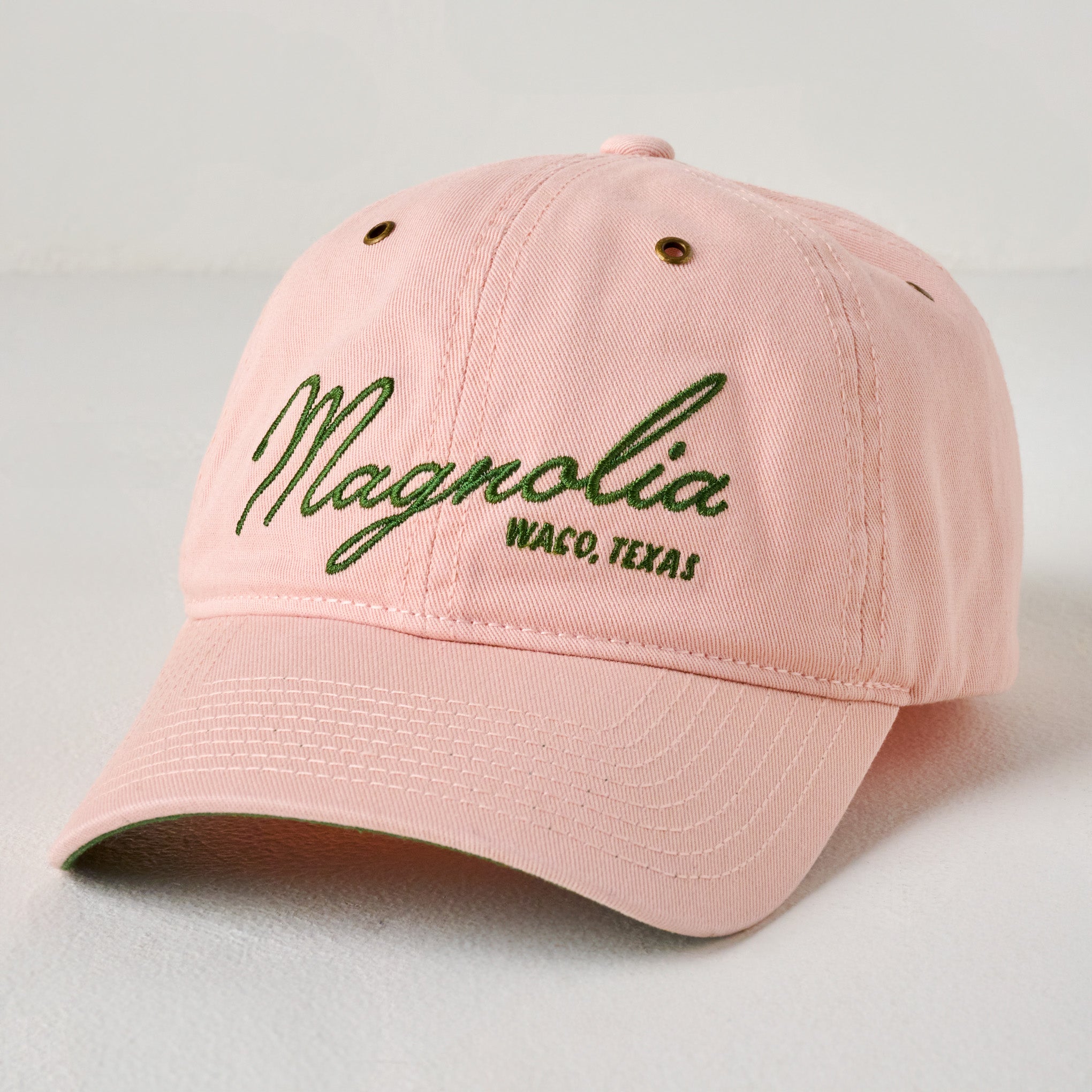 Magnoliass Embroidered Script Blush Hat