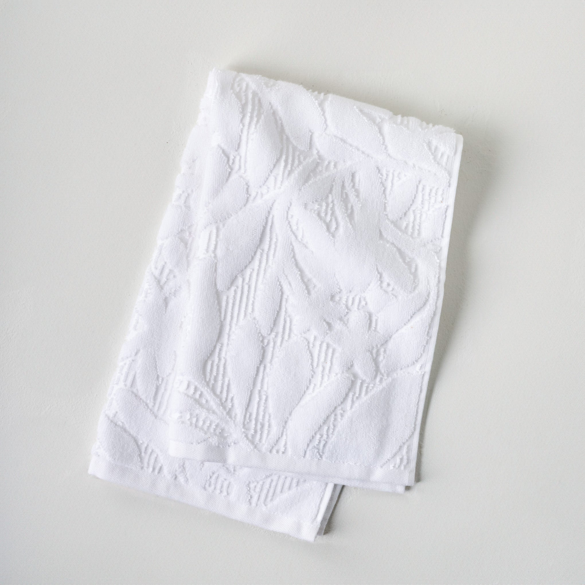 White Esme Floral Towel - Hand Towel