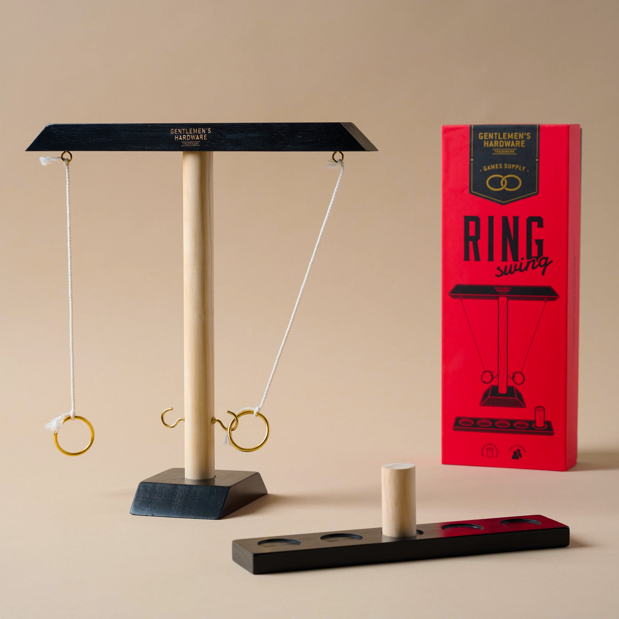Ring Swing Game next to packaging