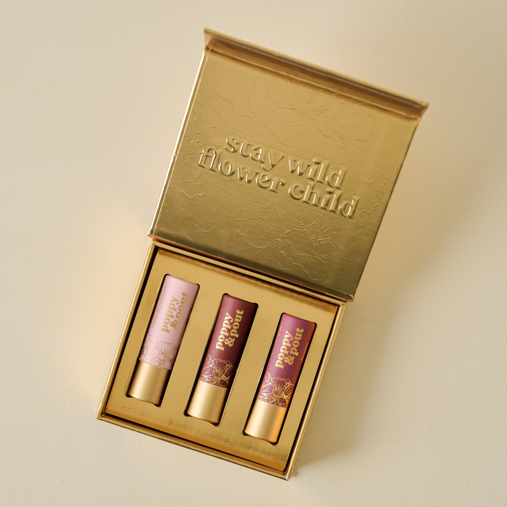 Tried and True Lip Tint Trio shown in box