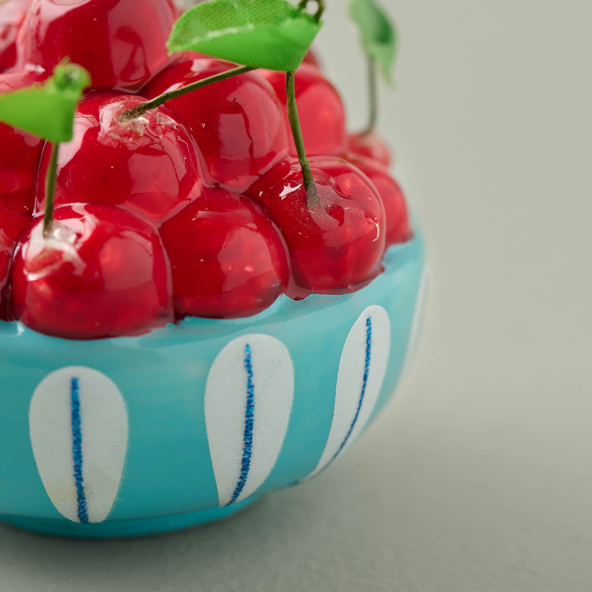 Bowl of Cherries Ornament close up
