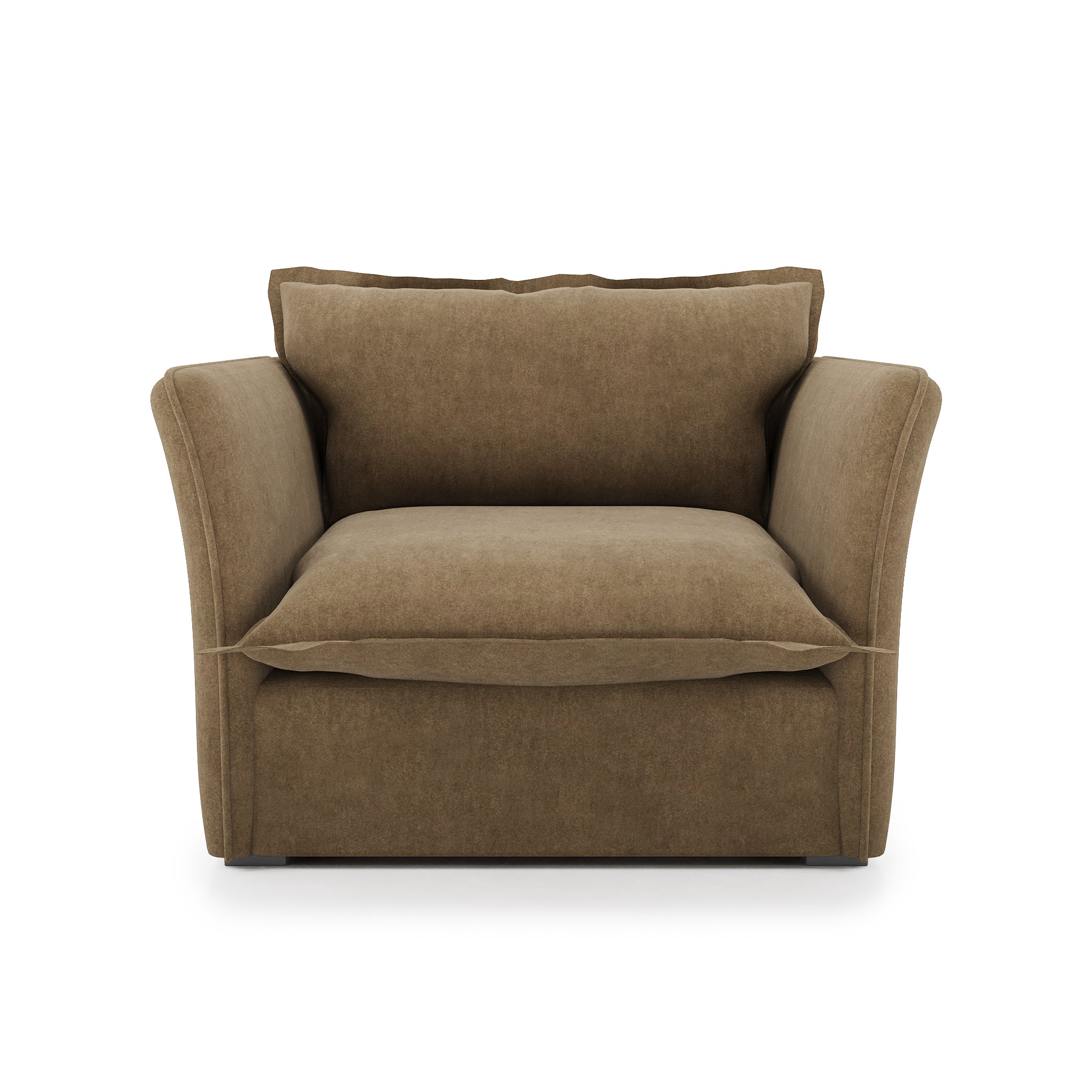 Sunday Chair camel velvet front view
