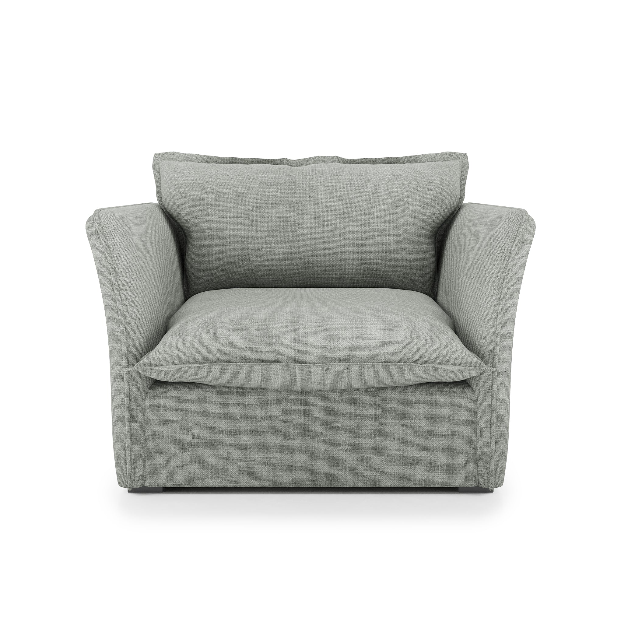 Sunday Chair dove grey linen front view