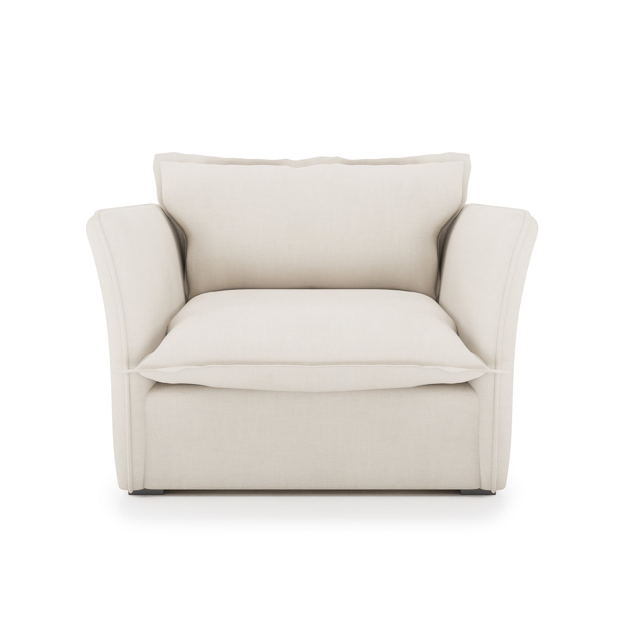 Sunday Chair ivory linen front view