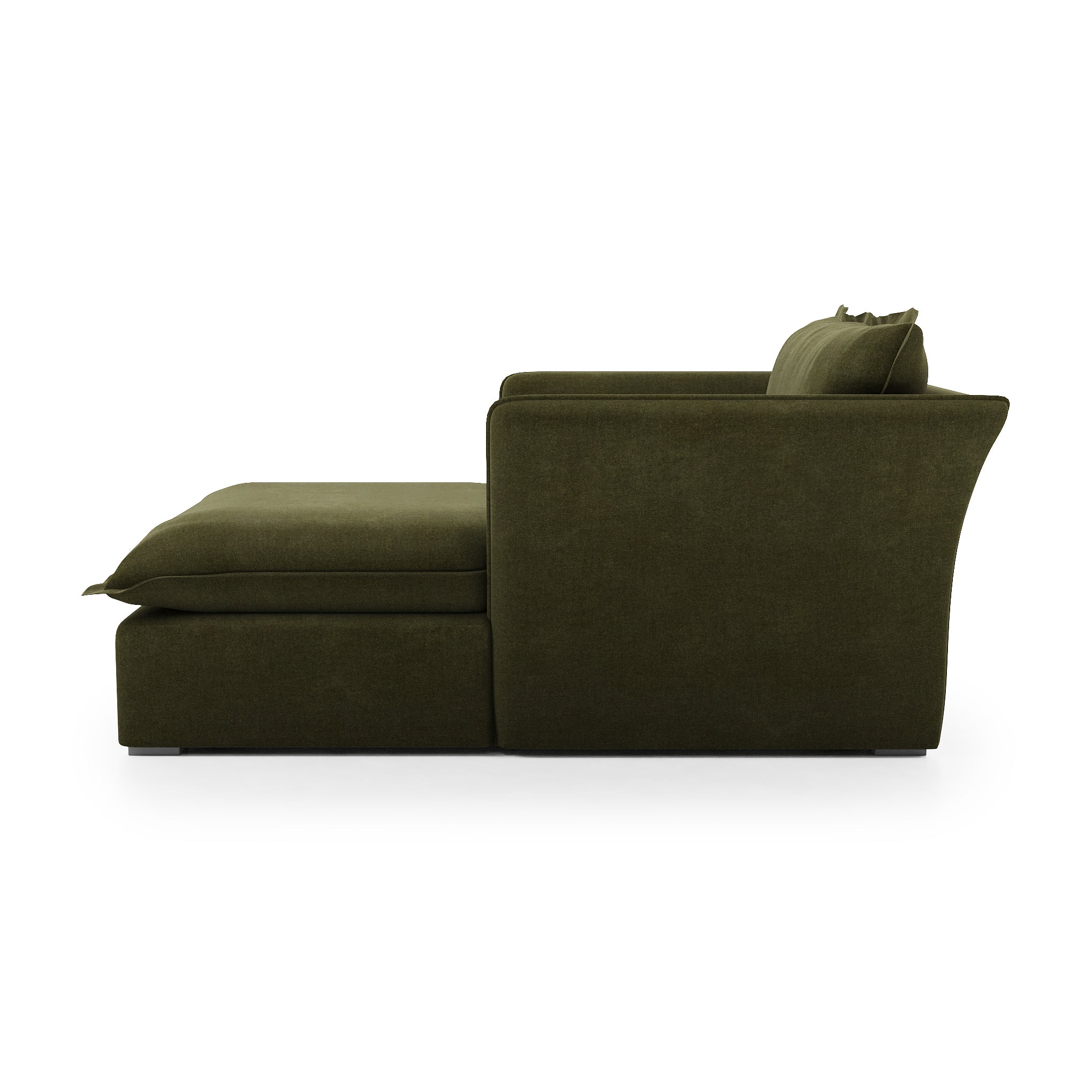 Sunday Chaise forest velvet side view