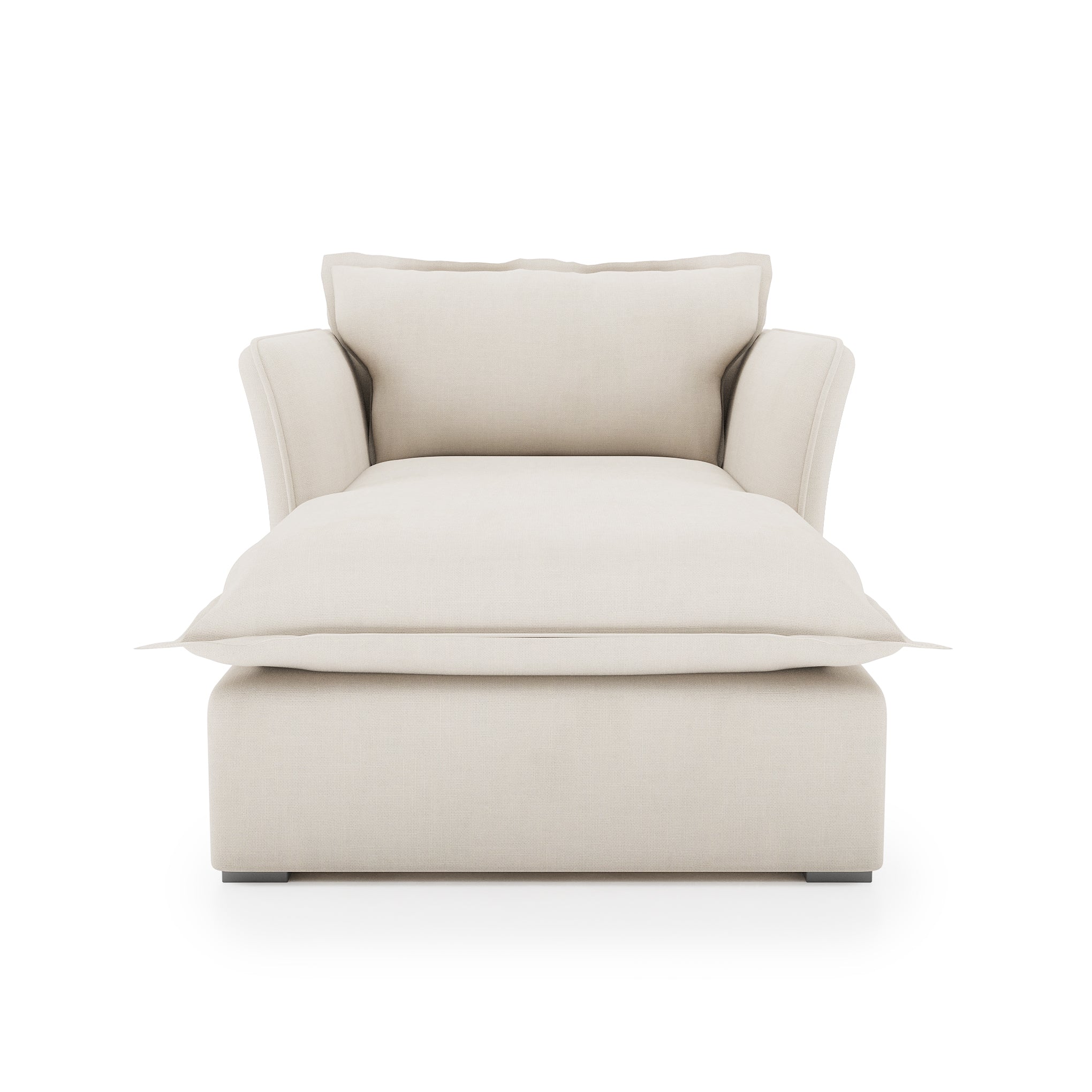 Sunday Chaise ivory linen front view