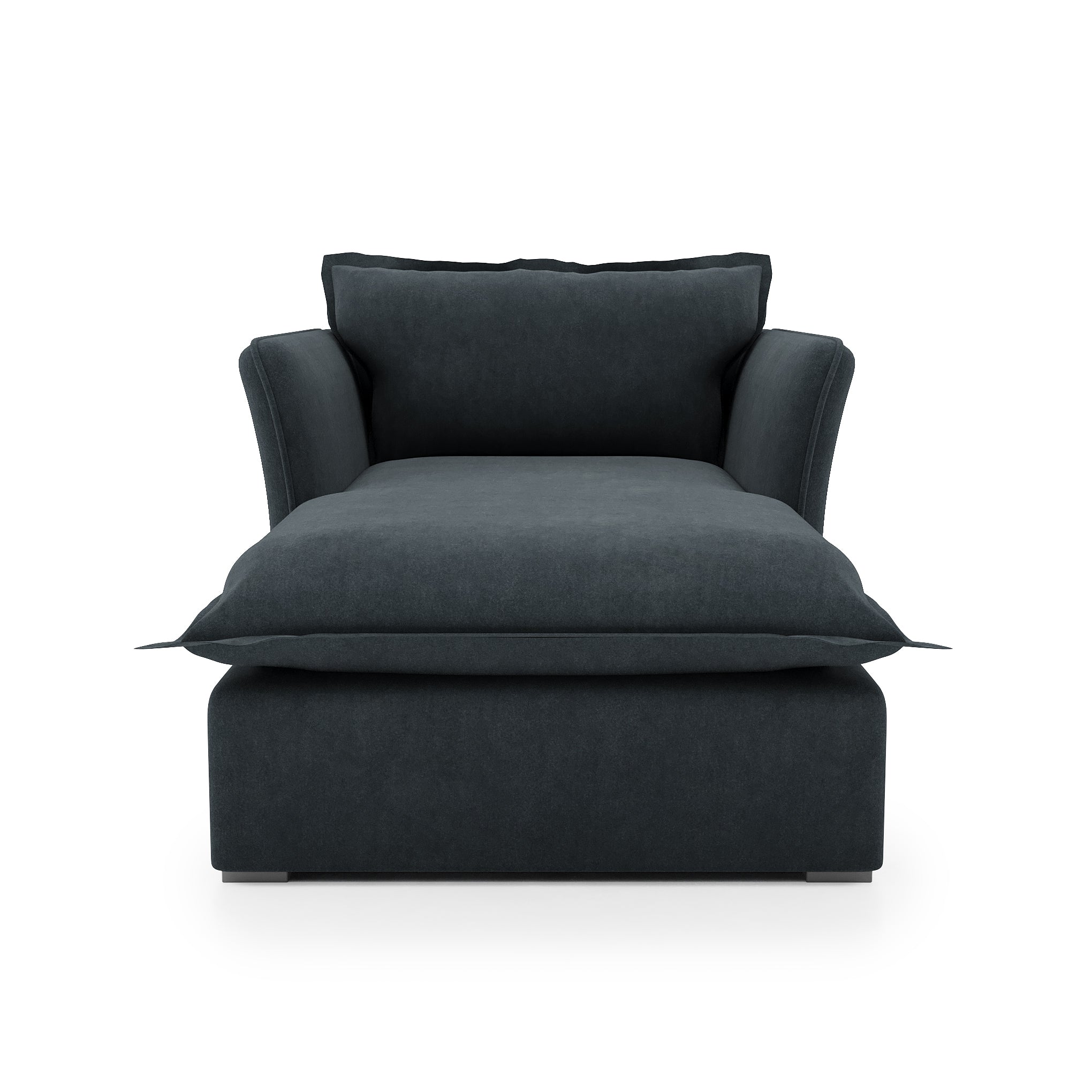 Sunday Chaise inkwell velvet front view