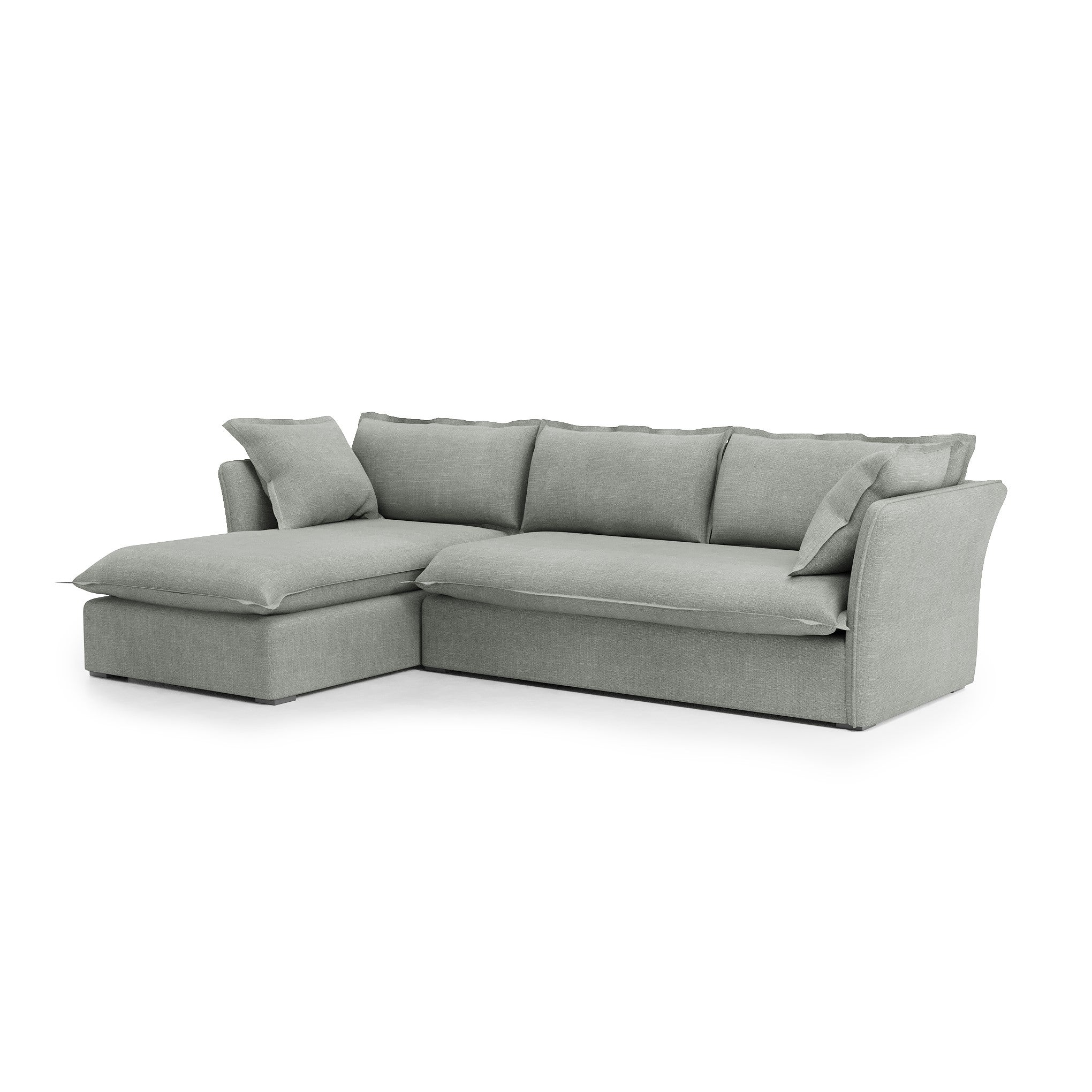 Sunday 2 Piece Sectional dove grey linen left chaise