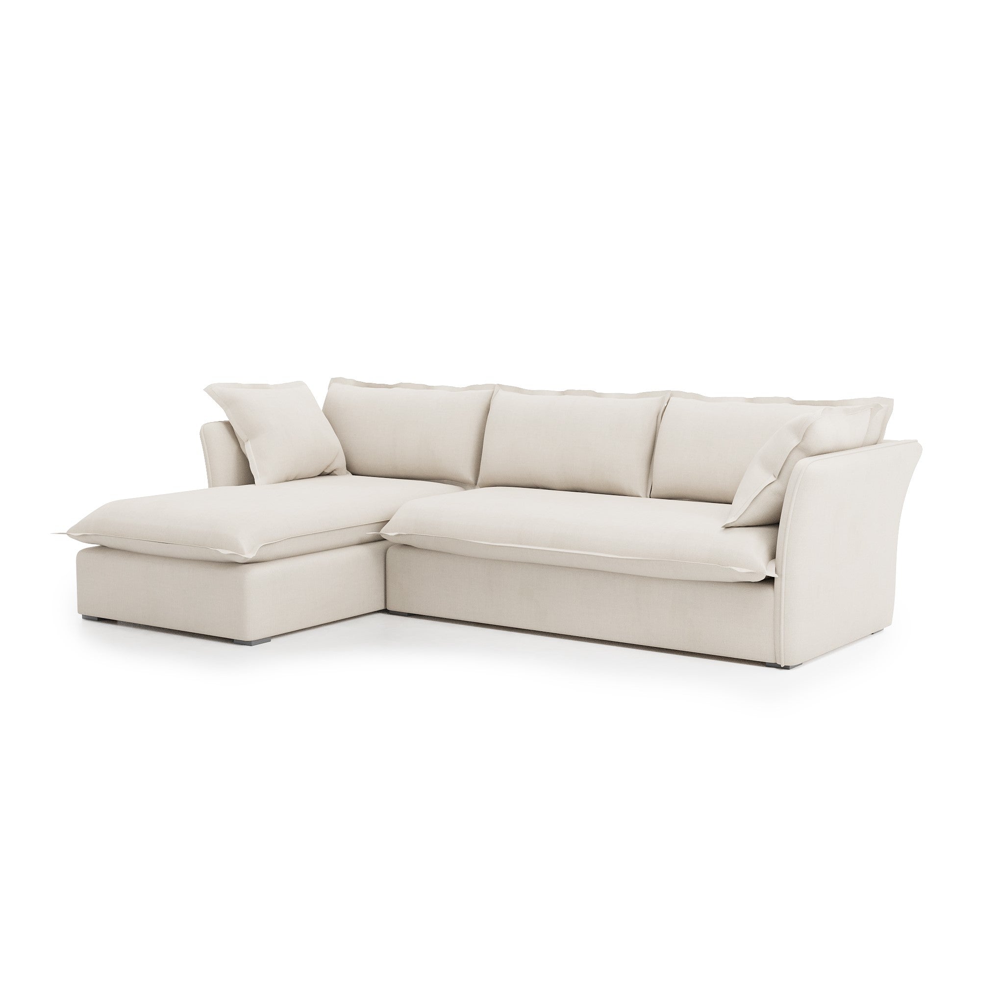 Sunday 2 Piece Sectional ivory linen left chaise