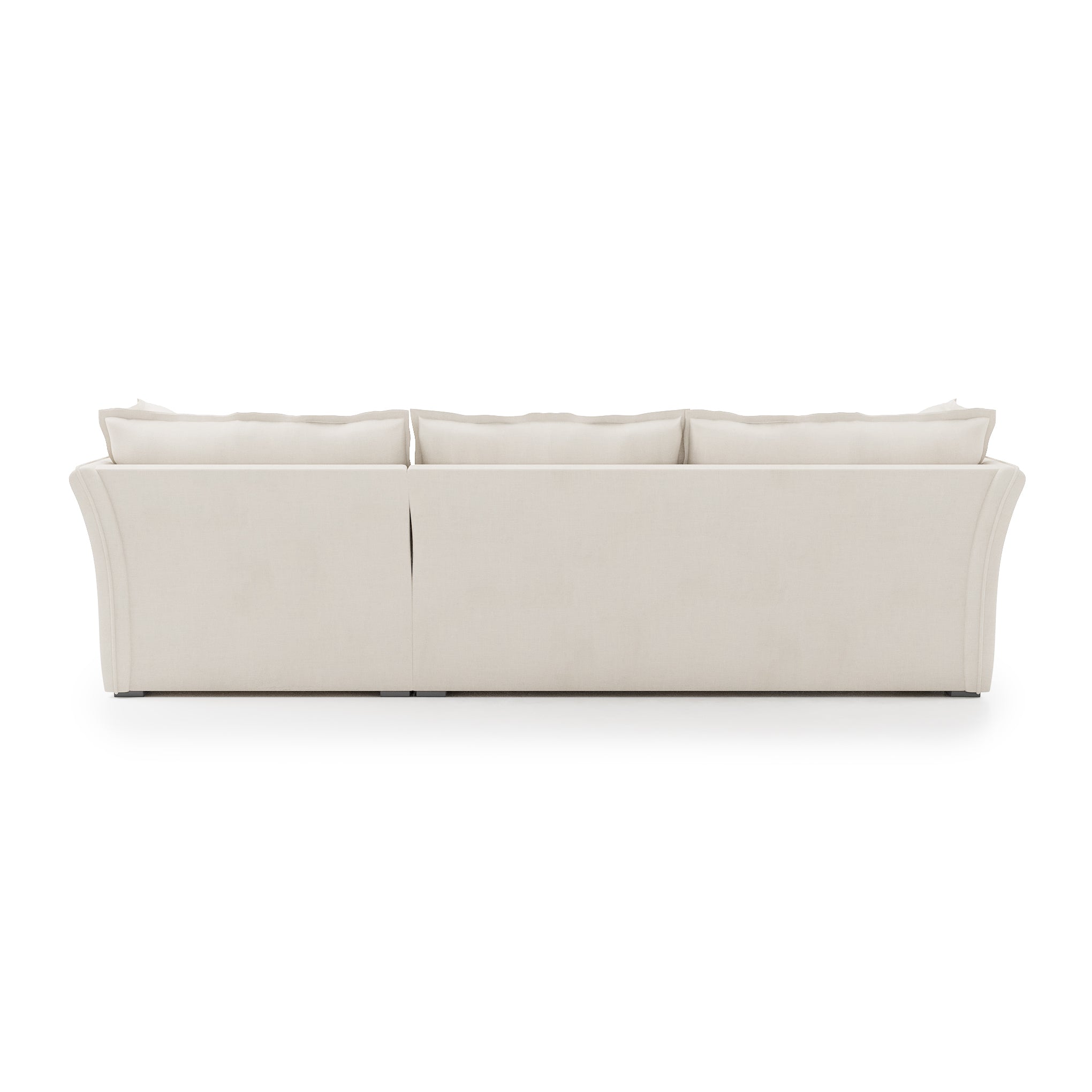 Sunday 2 Piece Sectional ivory linen back view