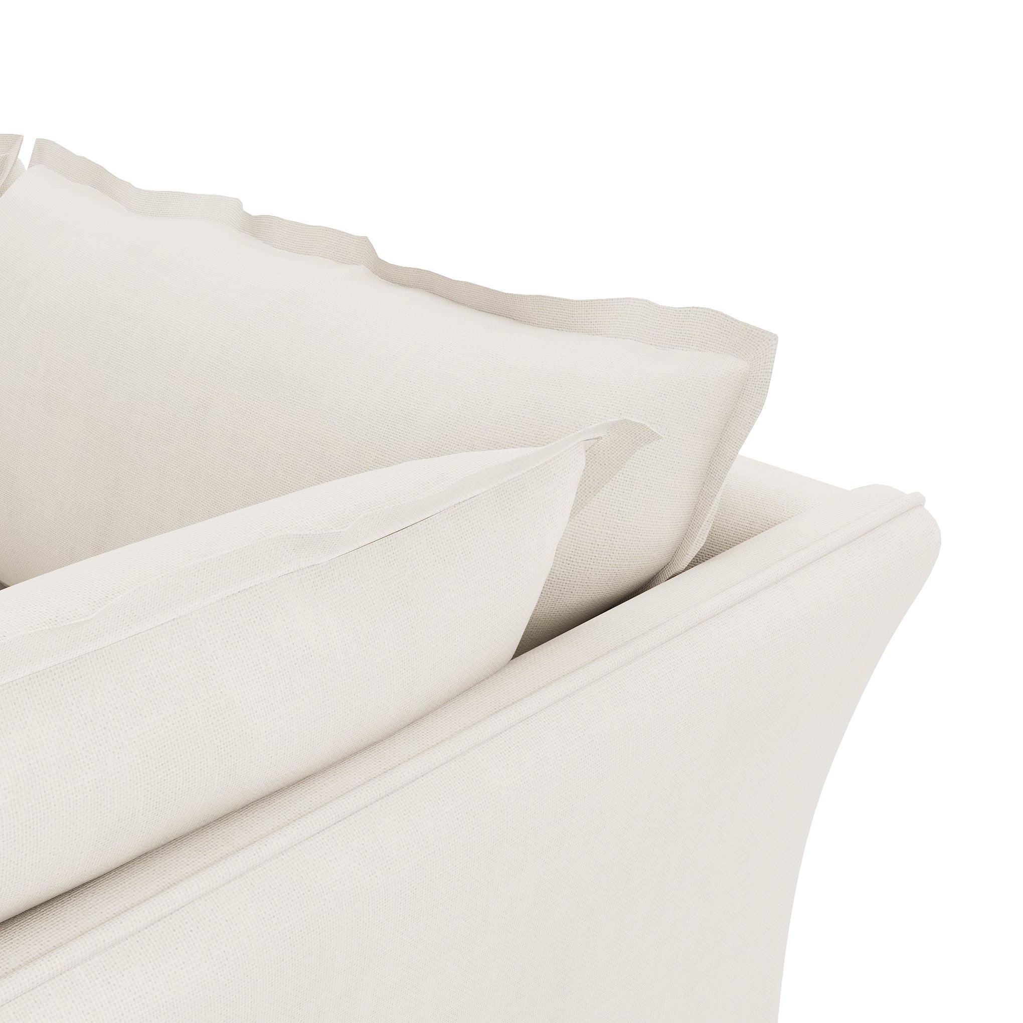 Sunday 2 Piece Sectional ivory linen close up