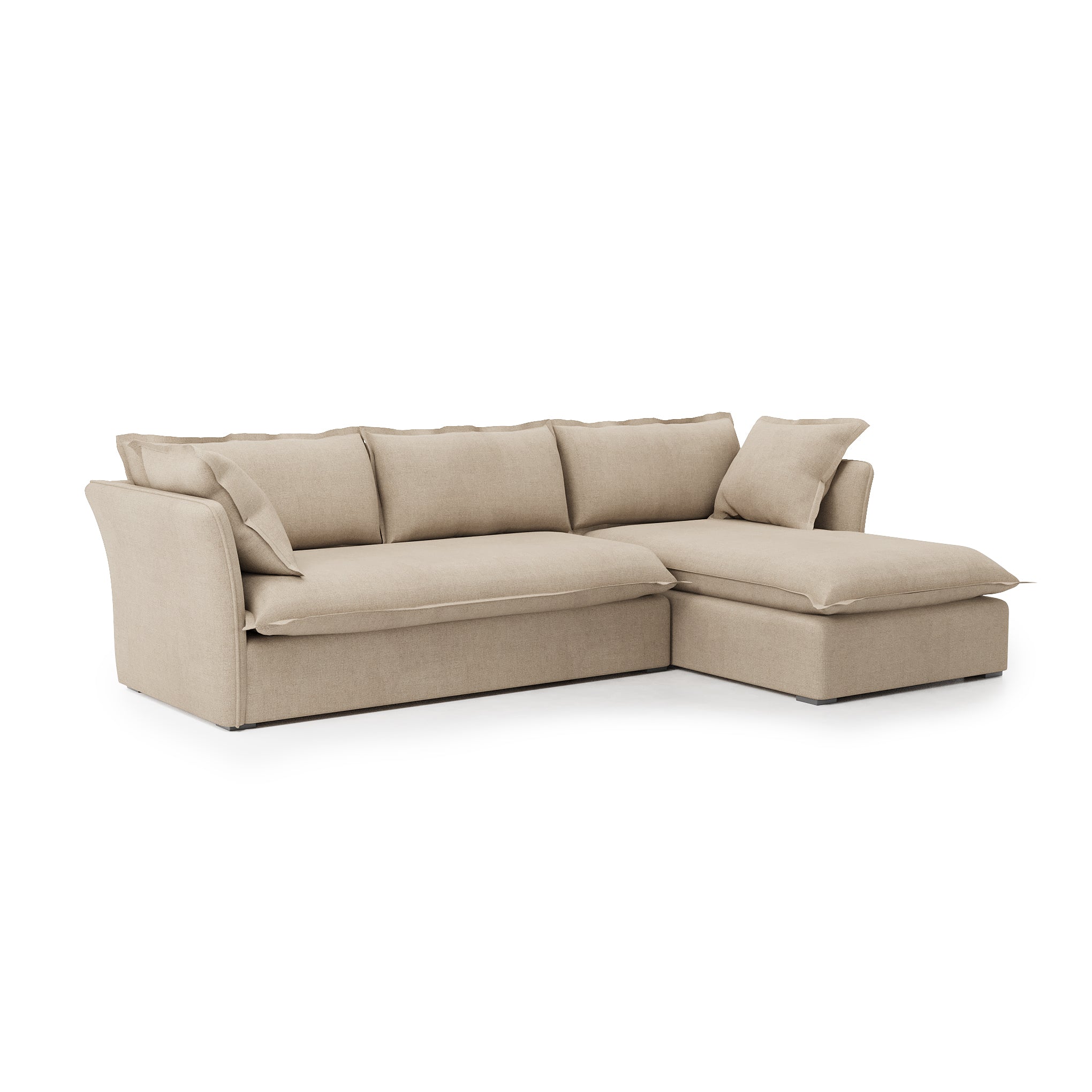 Sunday 2 Piece Sectional natural linen right chaise