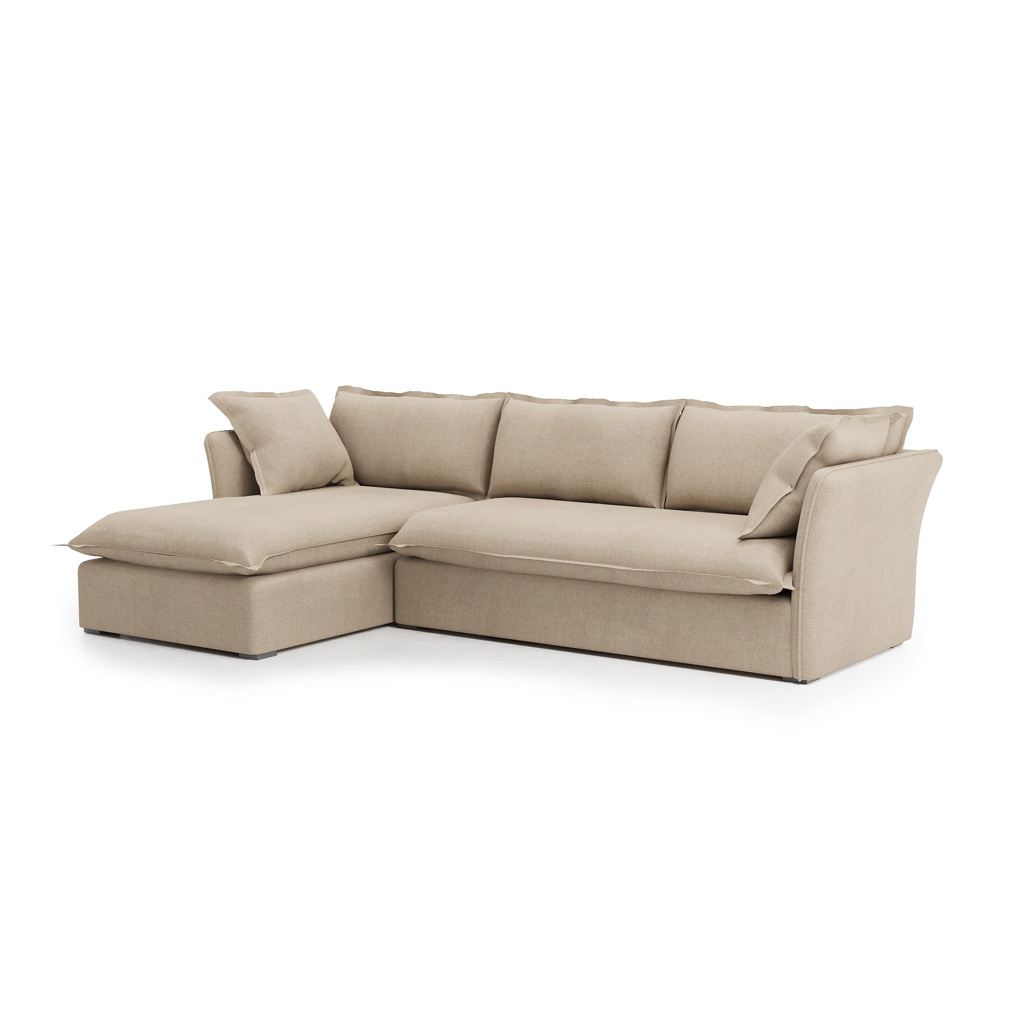 Sunday 2 Piece Sectional natural linen left chaise