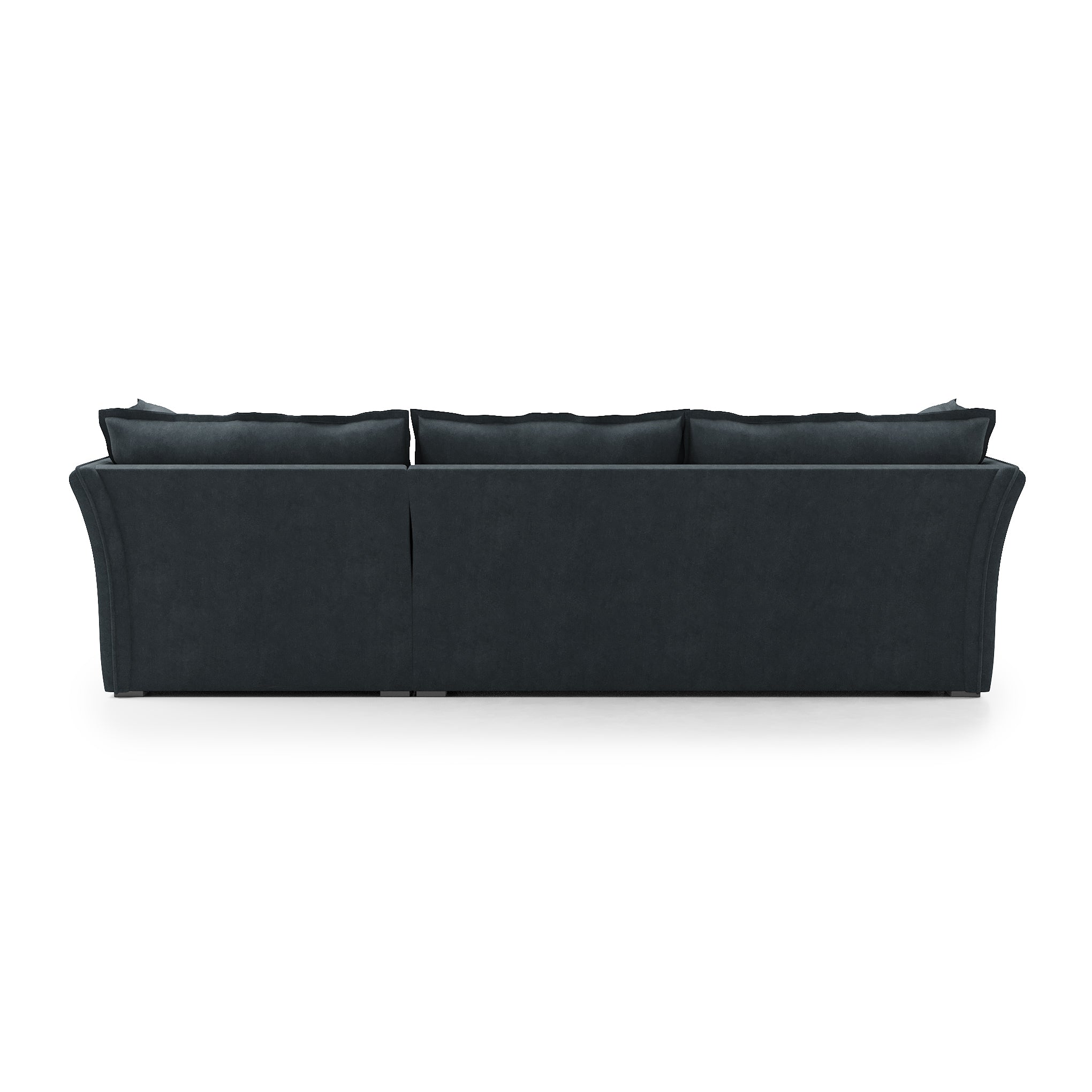 Sunday 2 Piece Sectional inkwell velvet back view