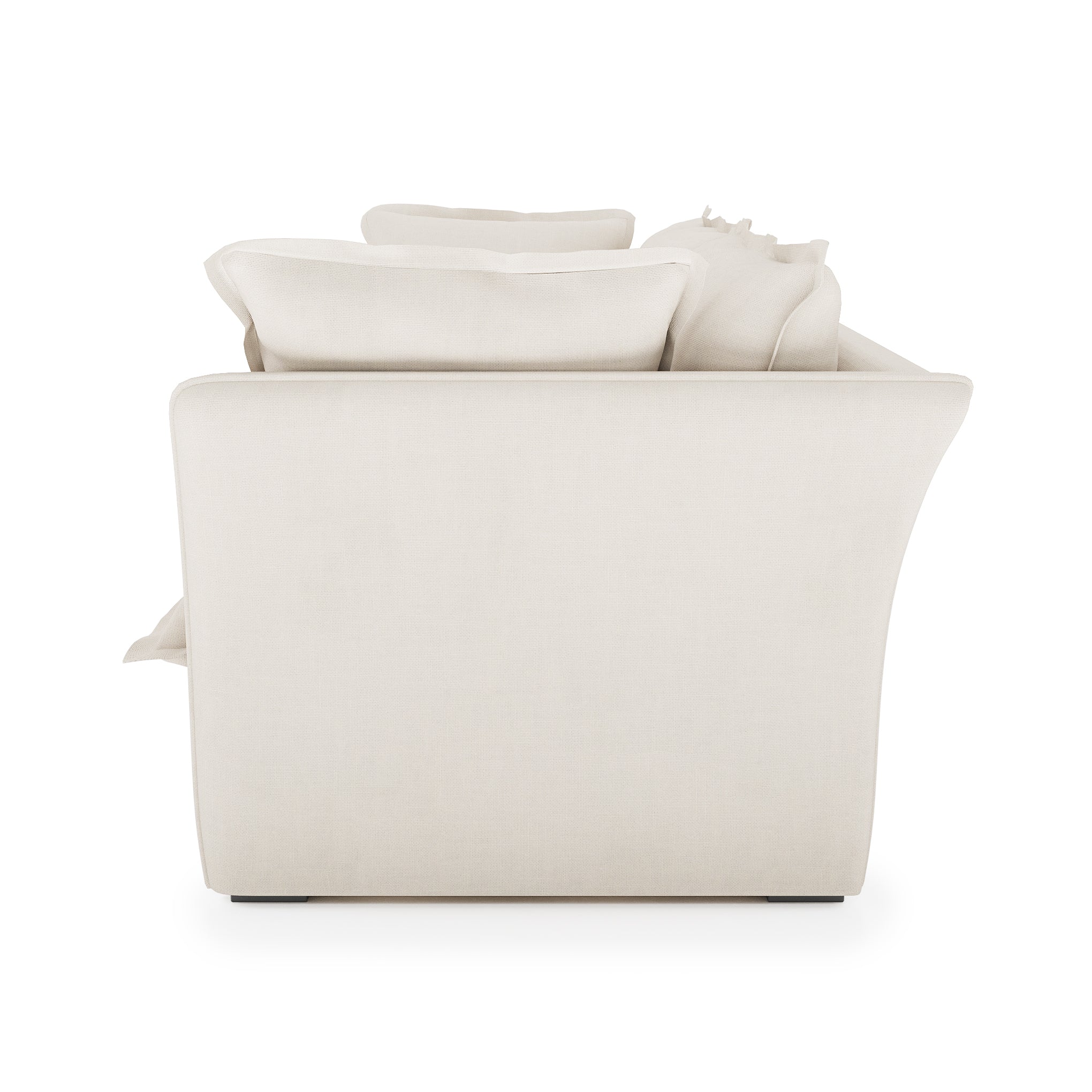 Sunday Sofa ivory linen side view