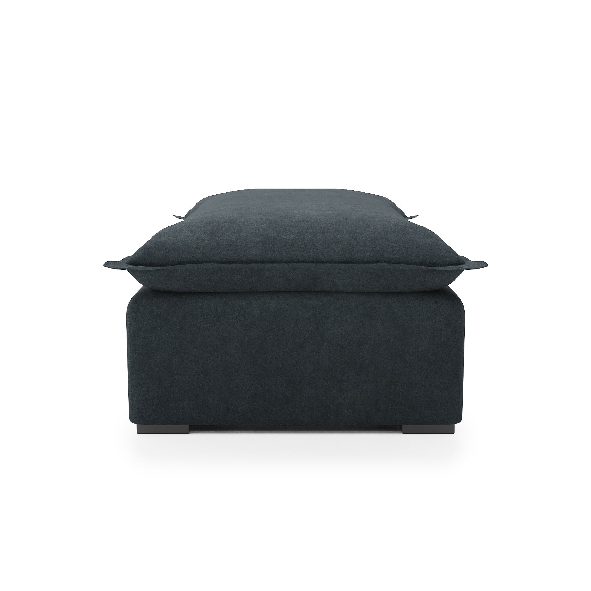Sunday Ottoman in inkwell velvet side view