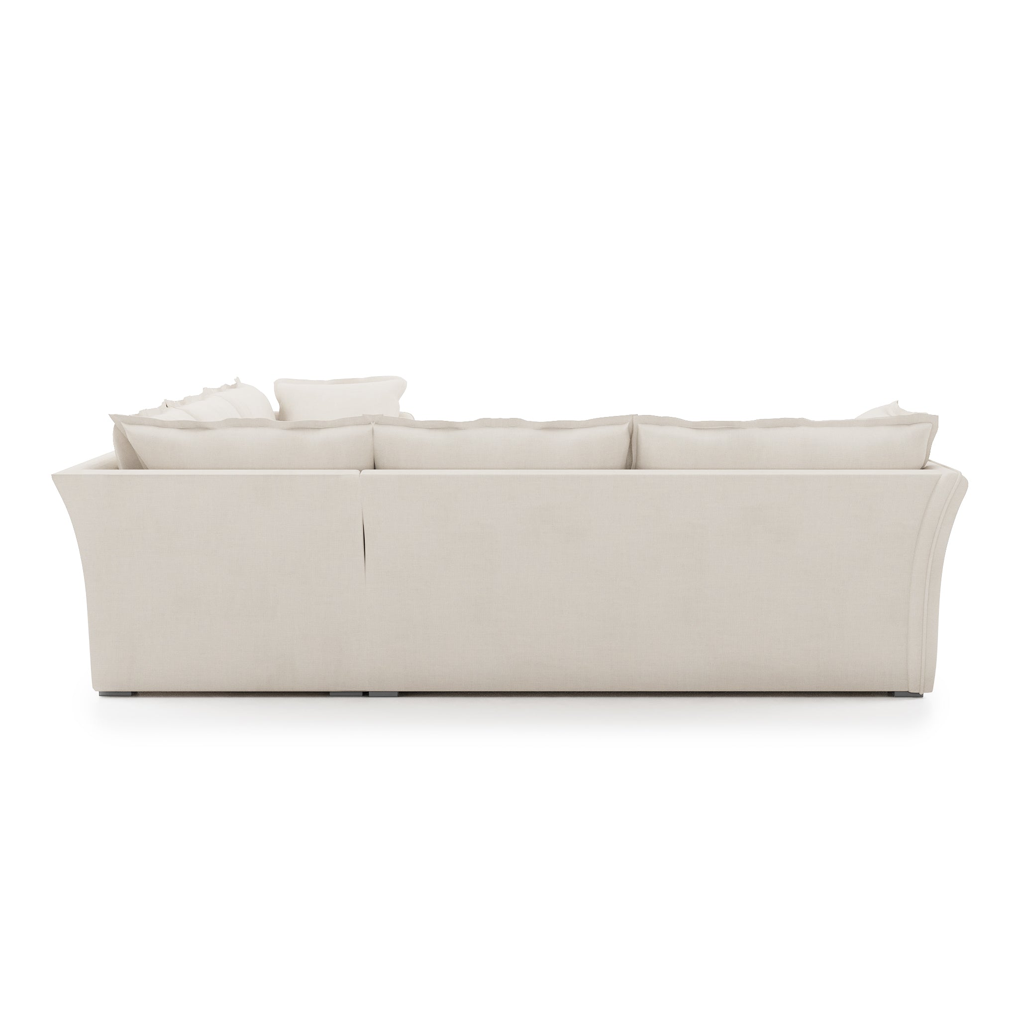 Sunday Sectional ivory linen back view