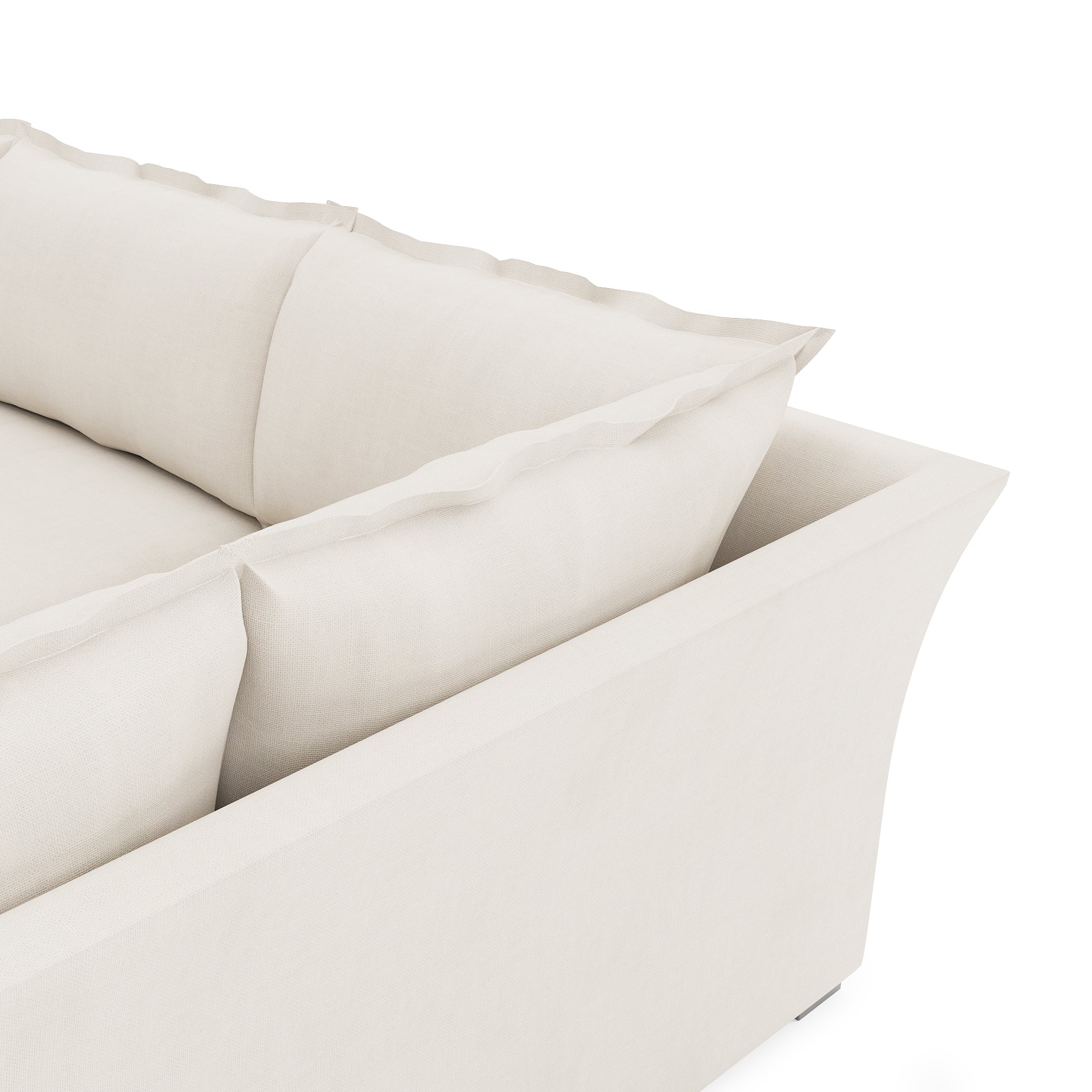 Sunday Sectional ivory linen close up