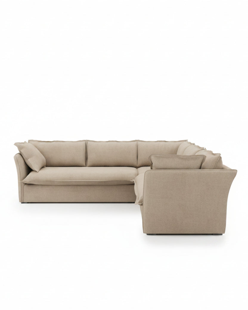 Sunday Sectional natural linen side view