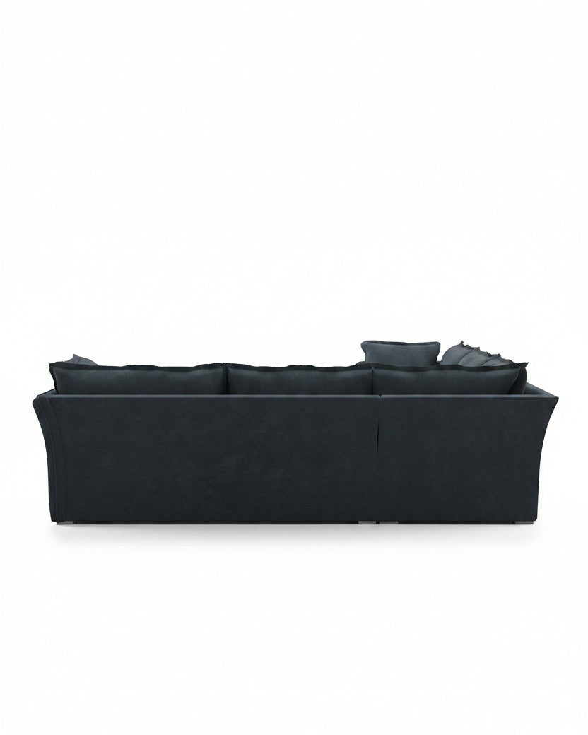 Sunday Sectional inkwell velvet back view