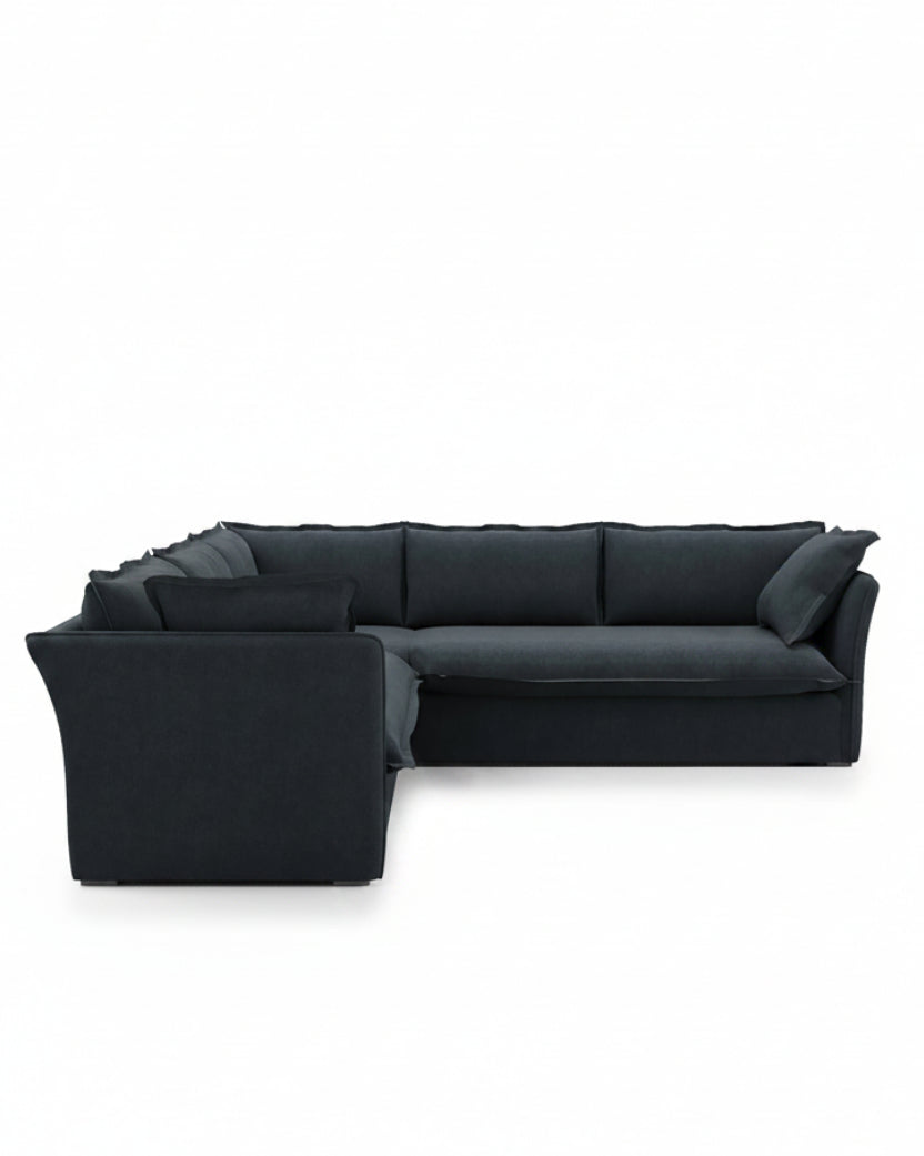 Sunday Sectional inkwell velvet side view