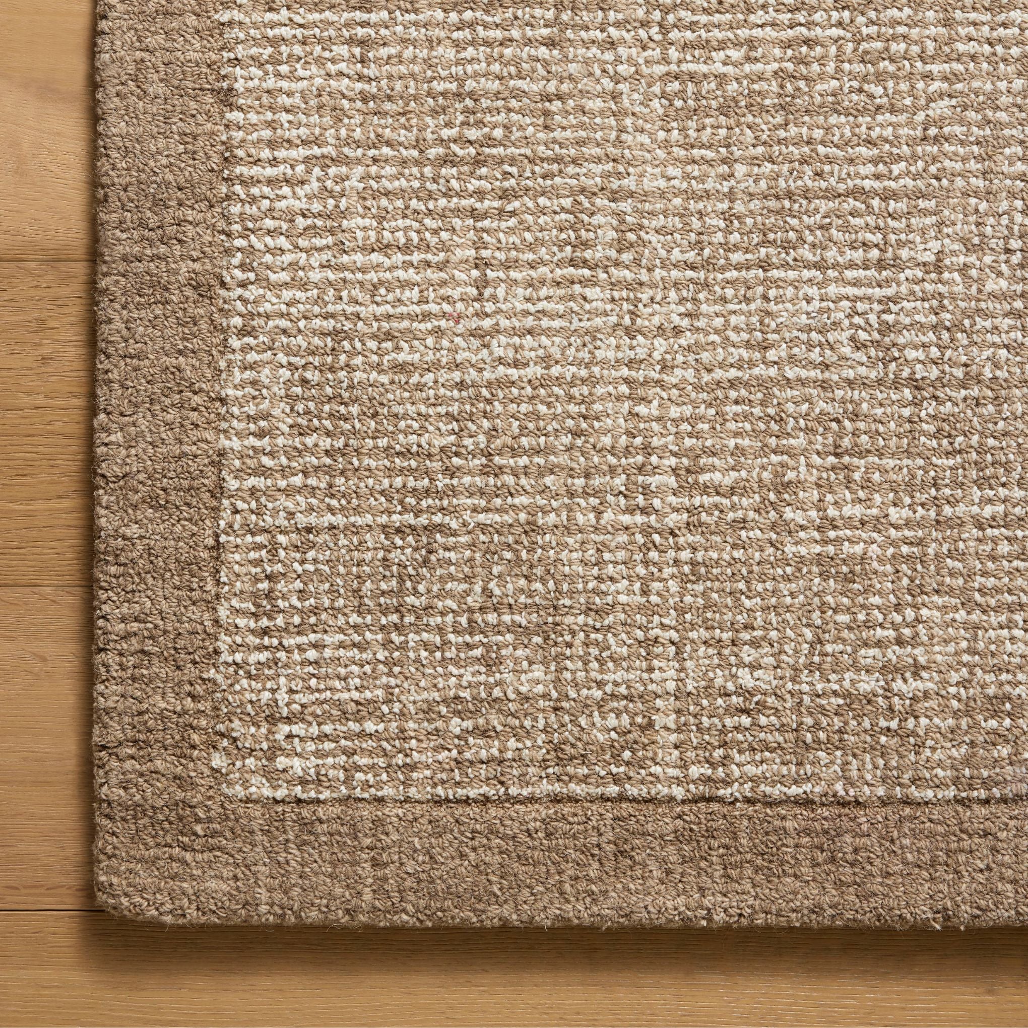 Henley Ivory Brown Rug corner view from above