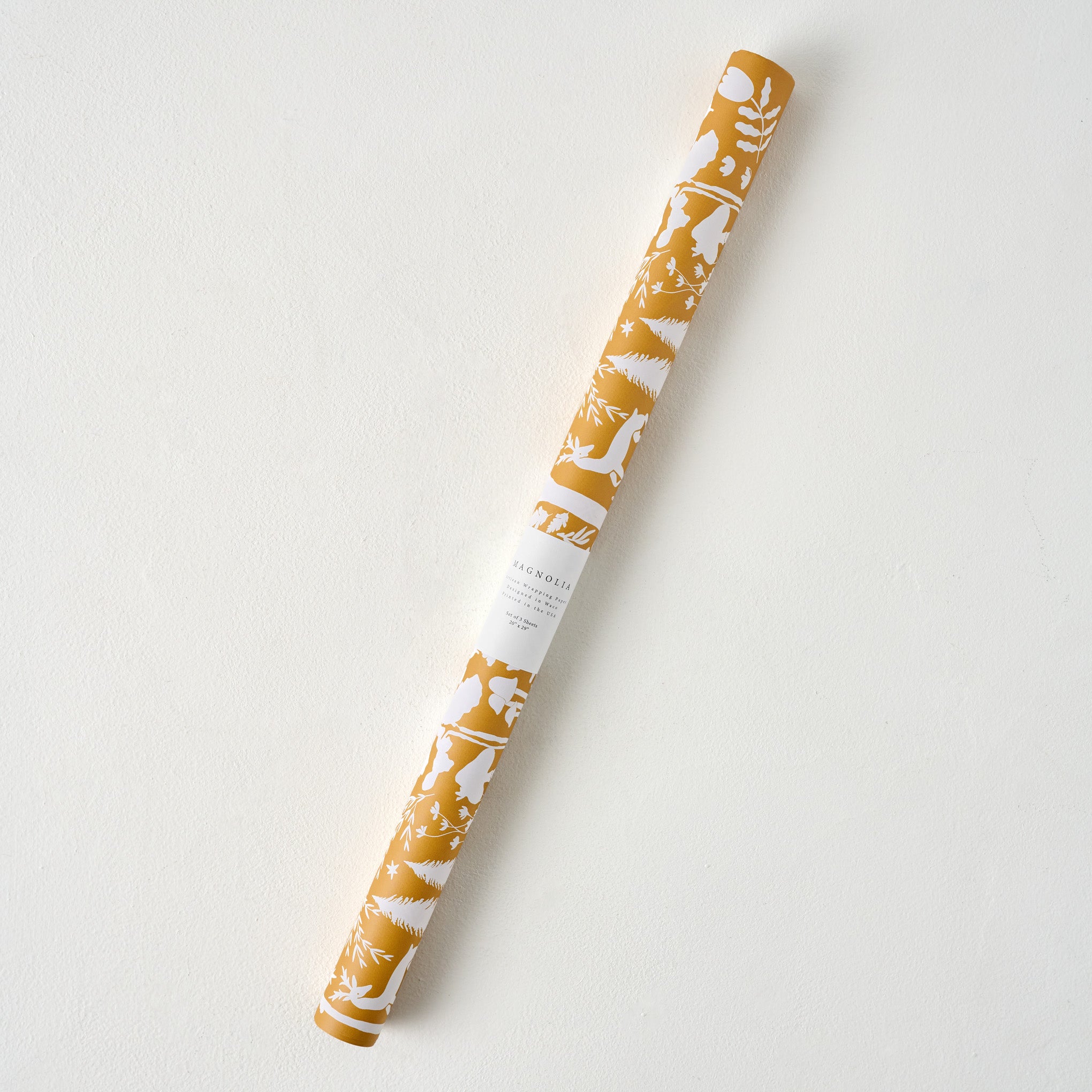 Magnoliass Gold Woodland Wrapping Paper Sheets in roll