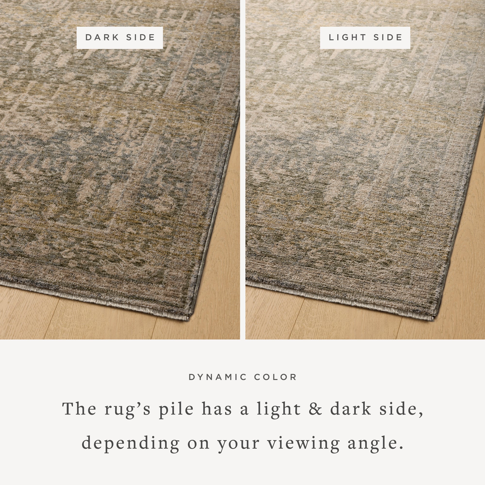 Junie Moss Natural shown from two viewing angles