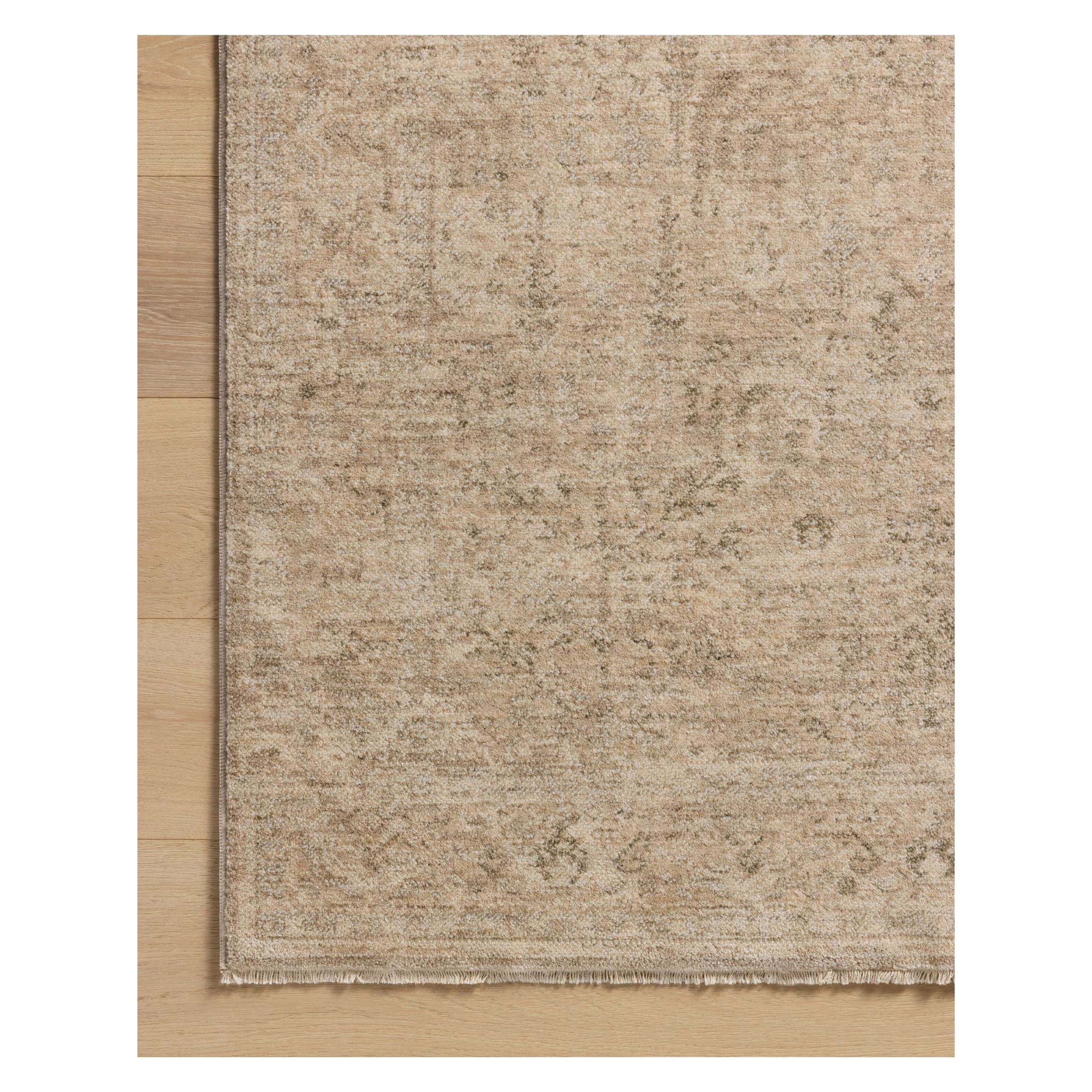Junie Oatmeal Smoke Rug corner from above