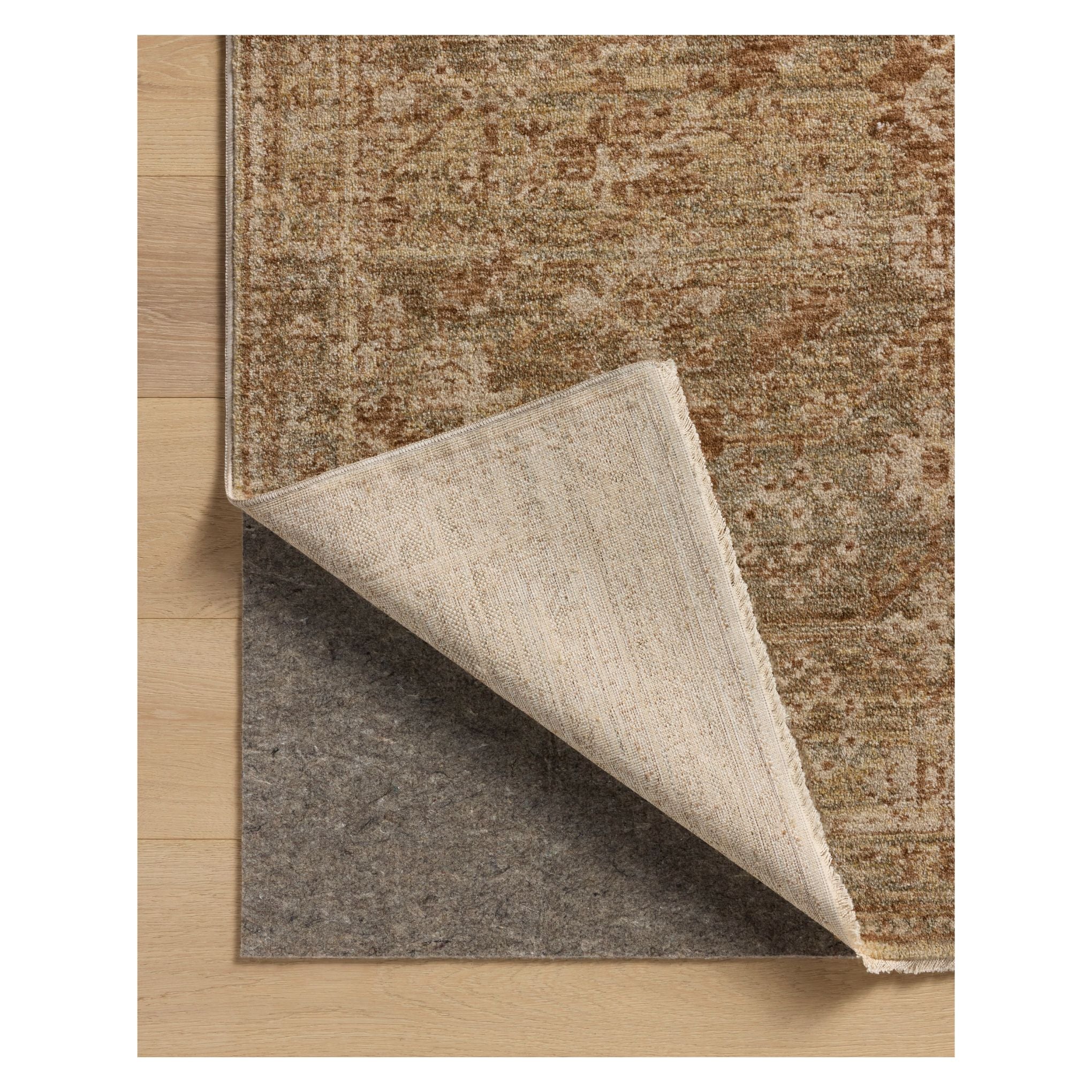 Junie Spice Multi Rug corner shown folded back