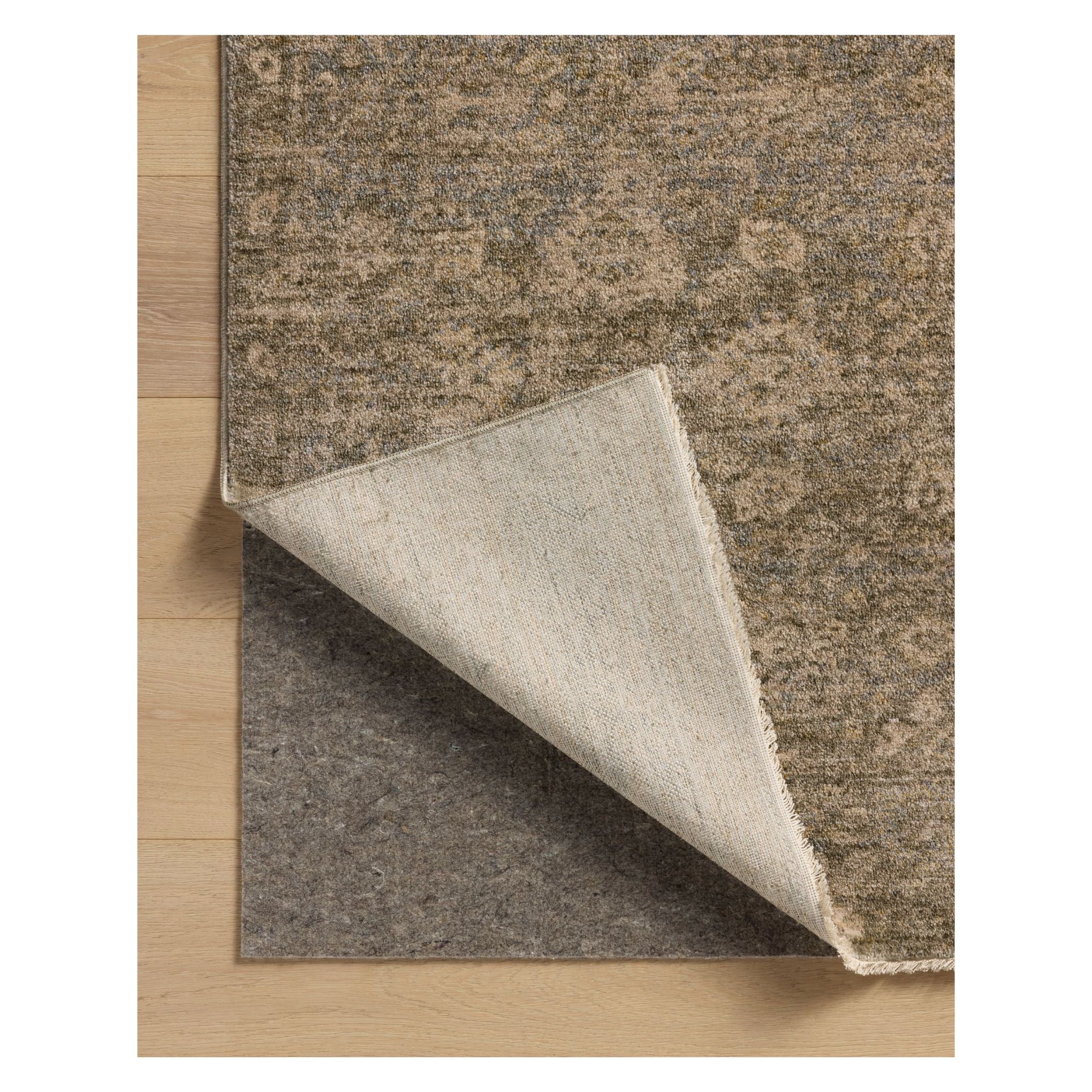 Junie Lagoon Natural Rug corner shown flipped up