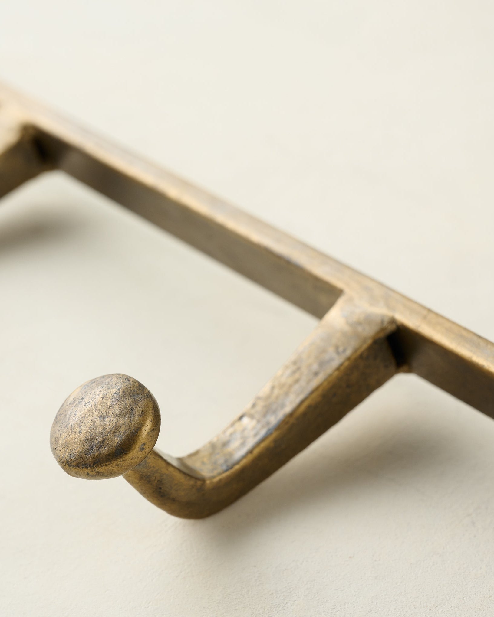 Hammered Iron Wall Hooks close up of hook
