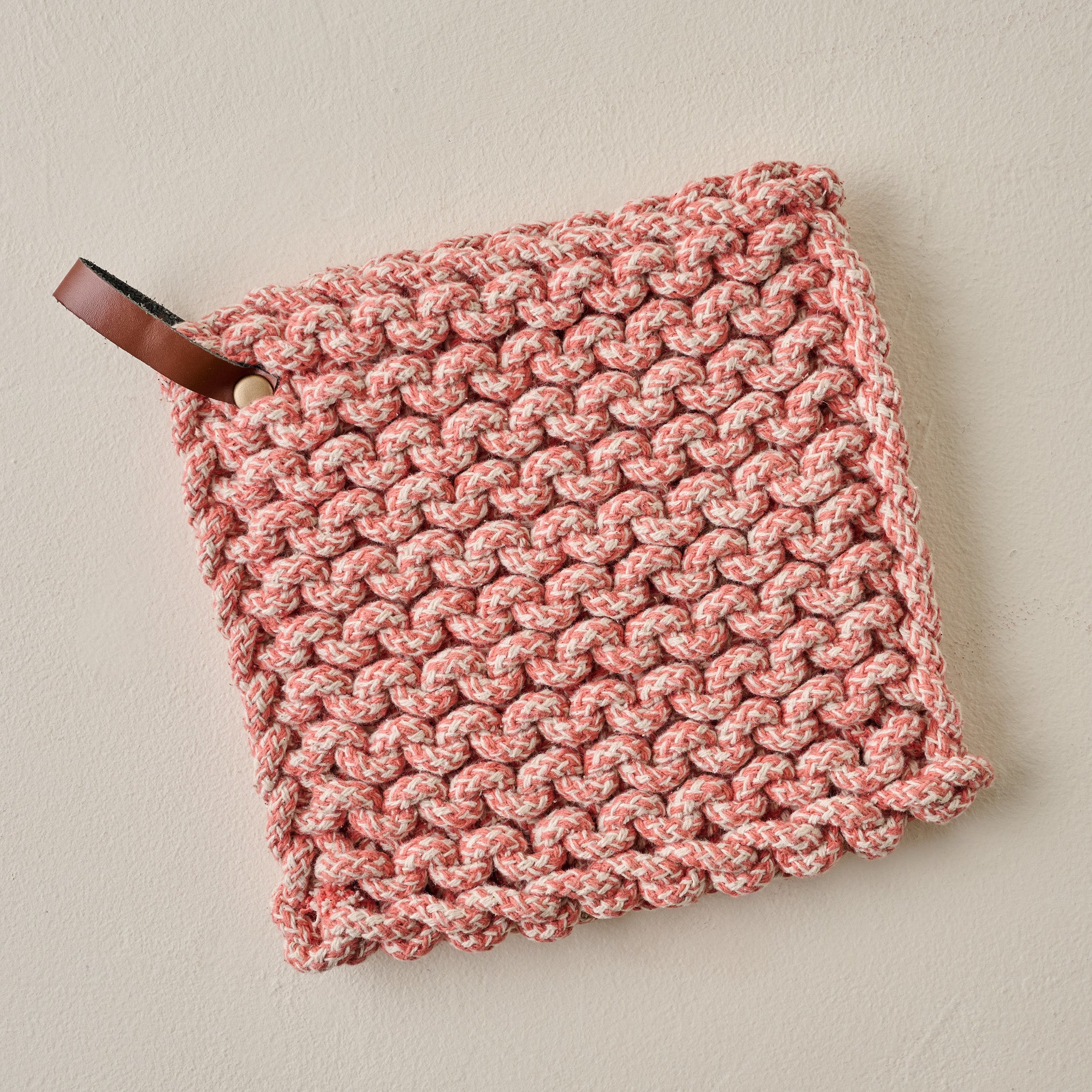 Orange Heathered Hand Crocheted Pot Holder