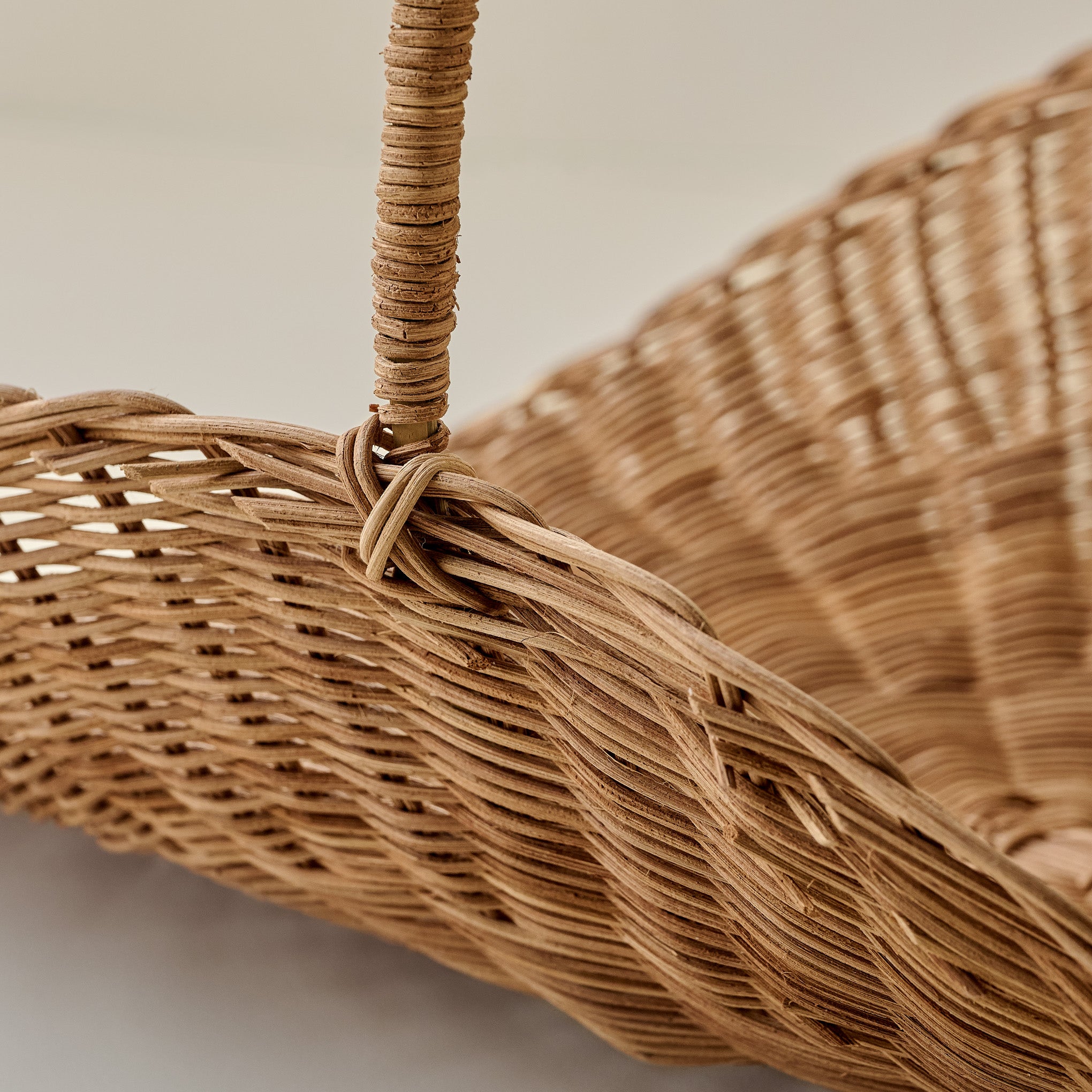 Vintage Inspired Wicker Gathering Basket up close
