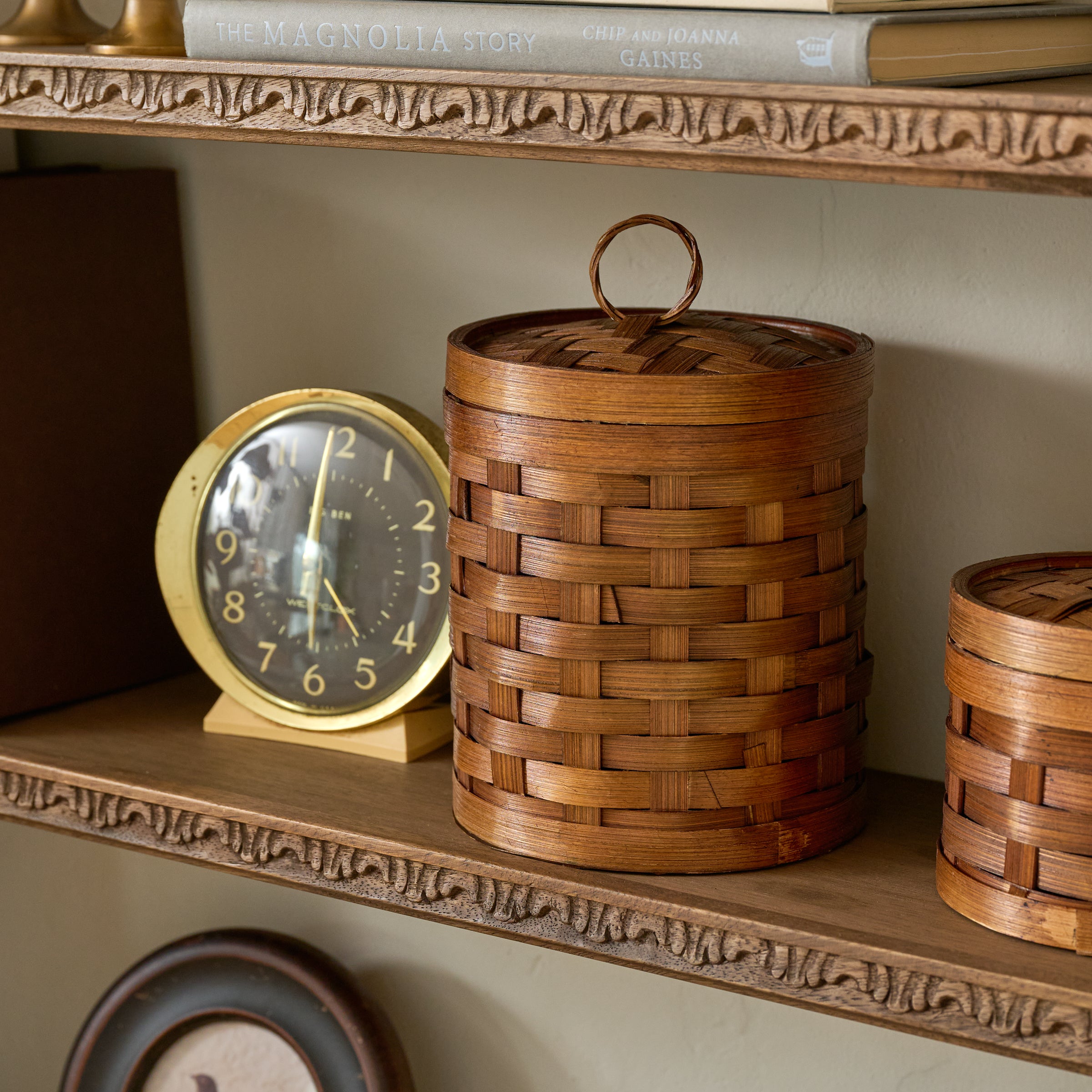 Large Beckett Decorative Woven Canister shown styled