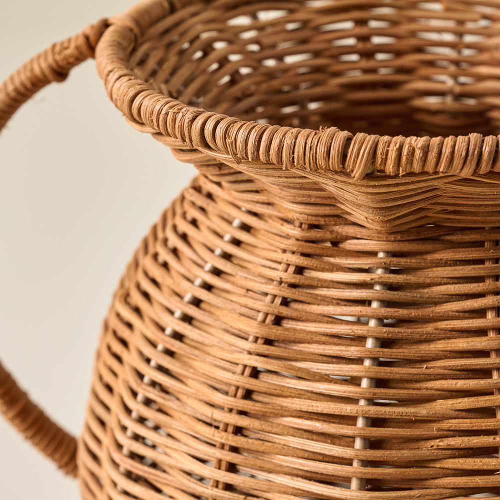 Mabel Rattan Vase up close