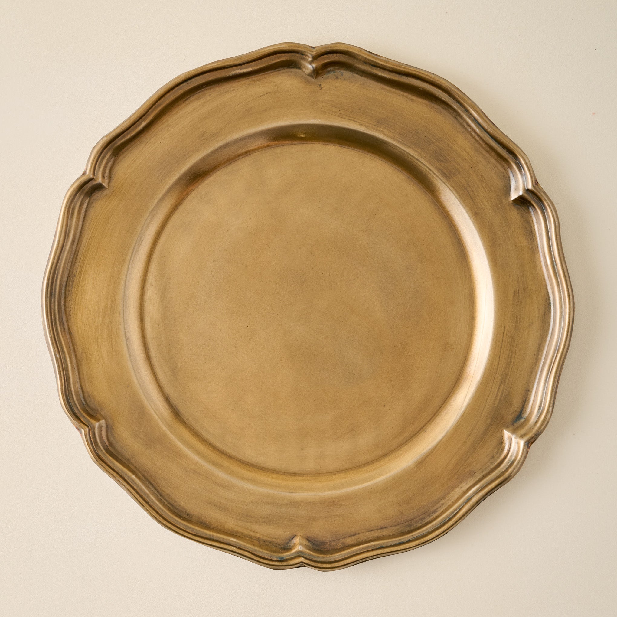 Antique Brass Scalloped Charger - XL