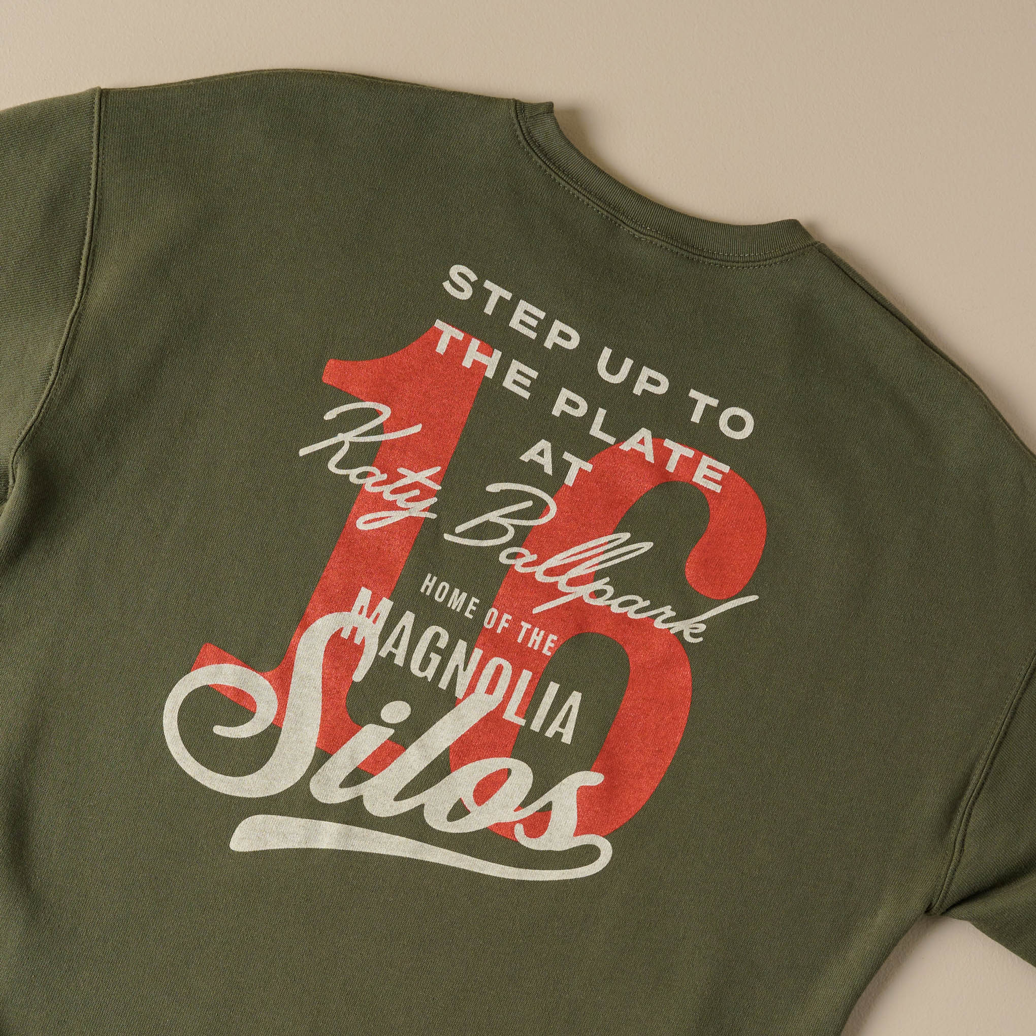 Katy Ballpark Military Green Crewneck back