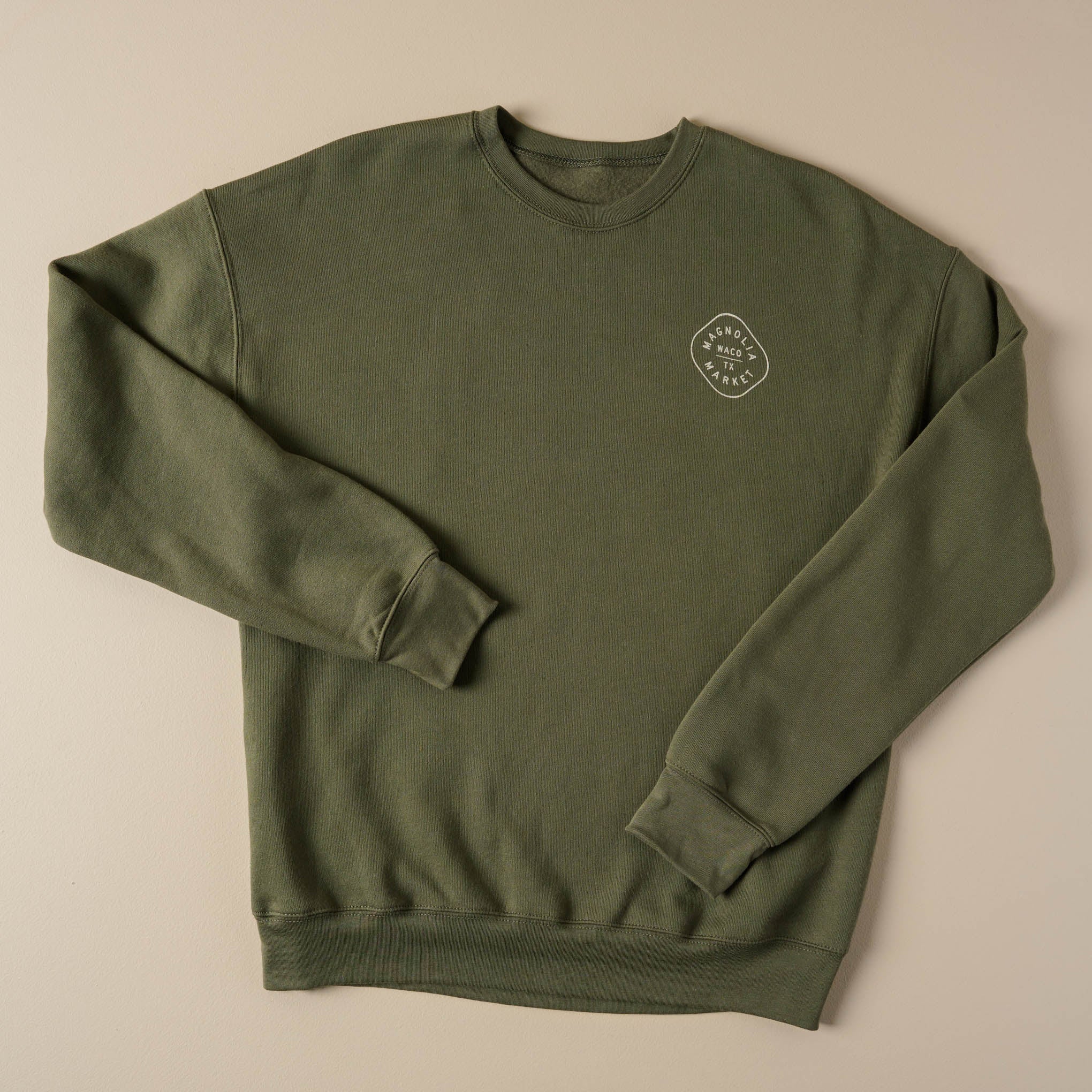 Katy Ballpark Military Green Crewneck front 