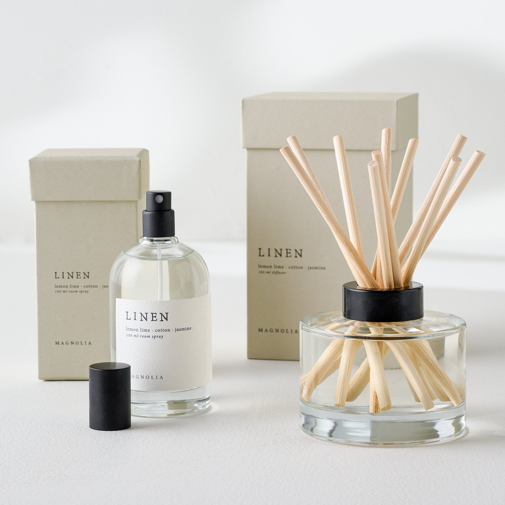 linen room spray with linen diffuser