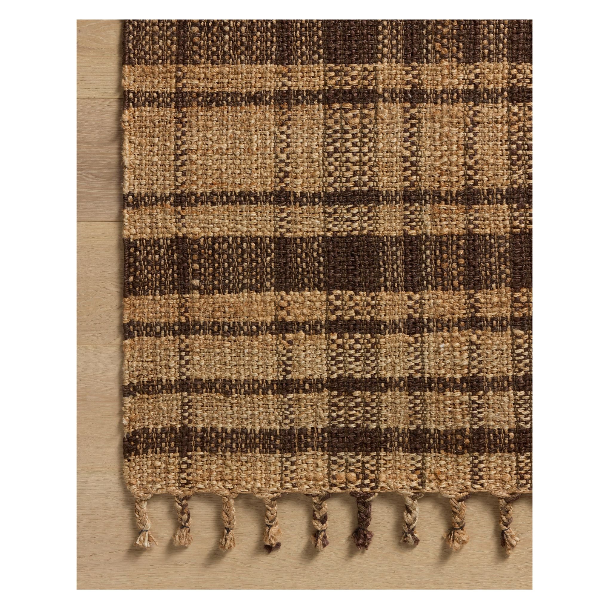 Louie Natural Espresso Rug corner