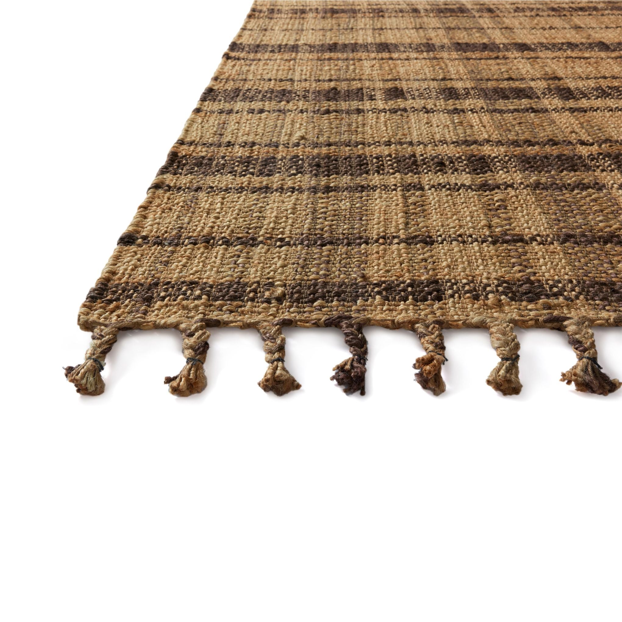 Louie Natural Espresso Rug corner up close