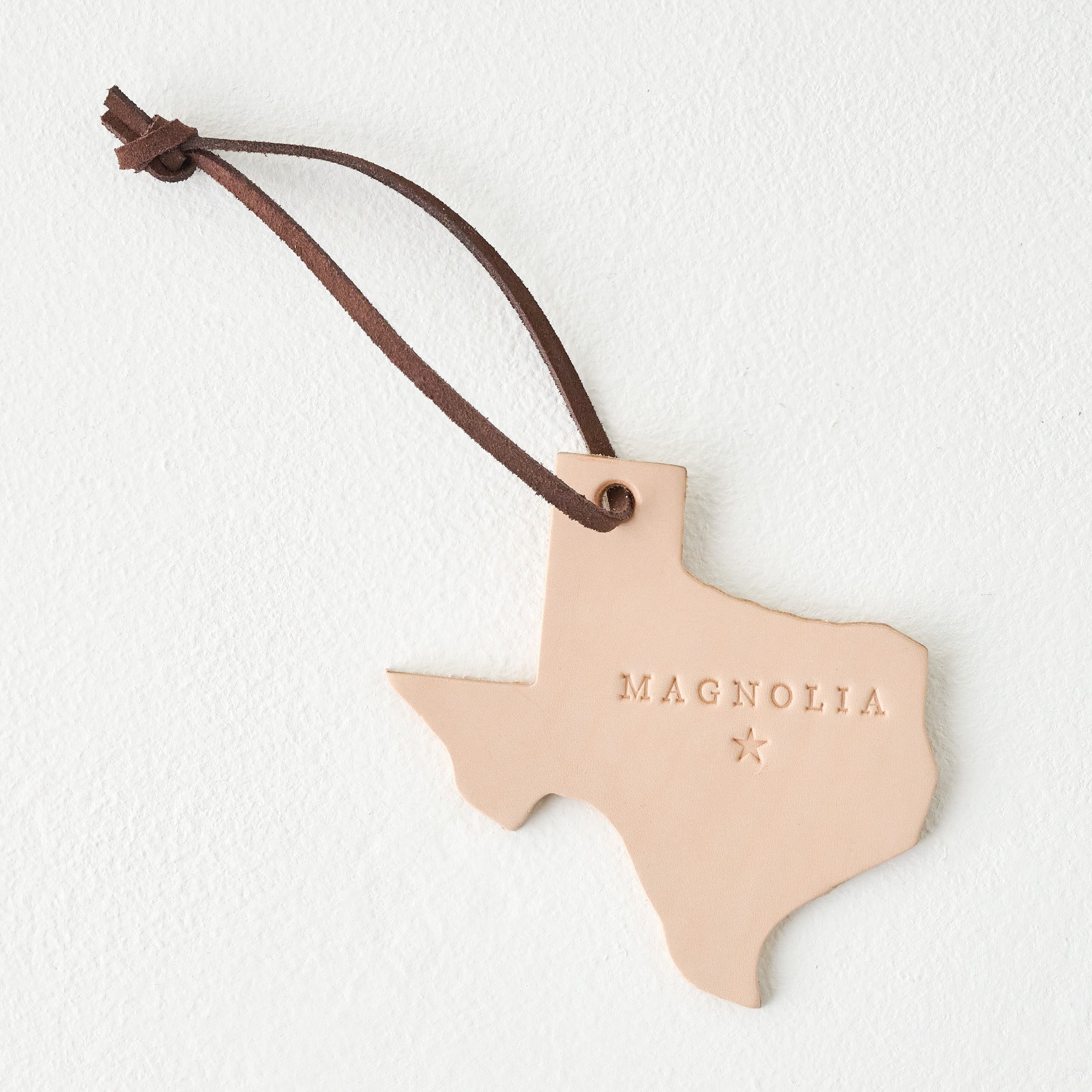 Texas Magnoliass Leather Ornament