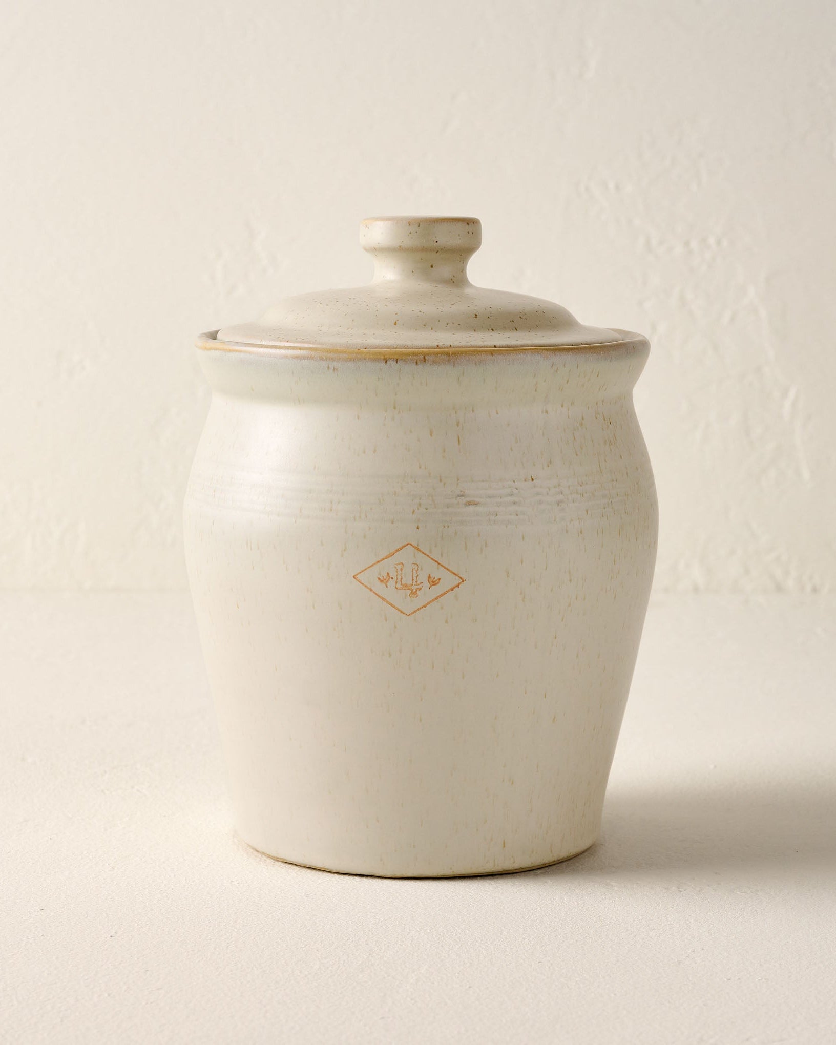 French Grey Embossed Stripe Canister medium