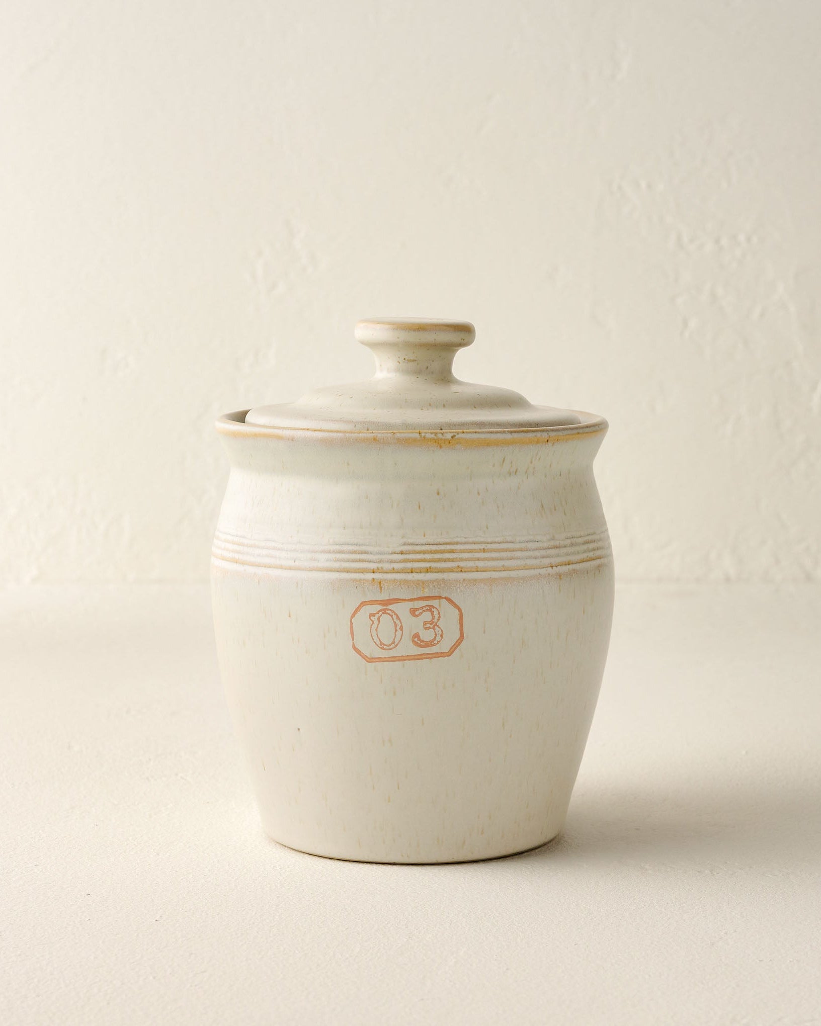 French Grey Embossed Stripe Canister small