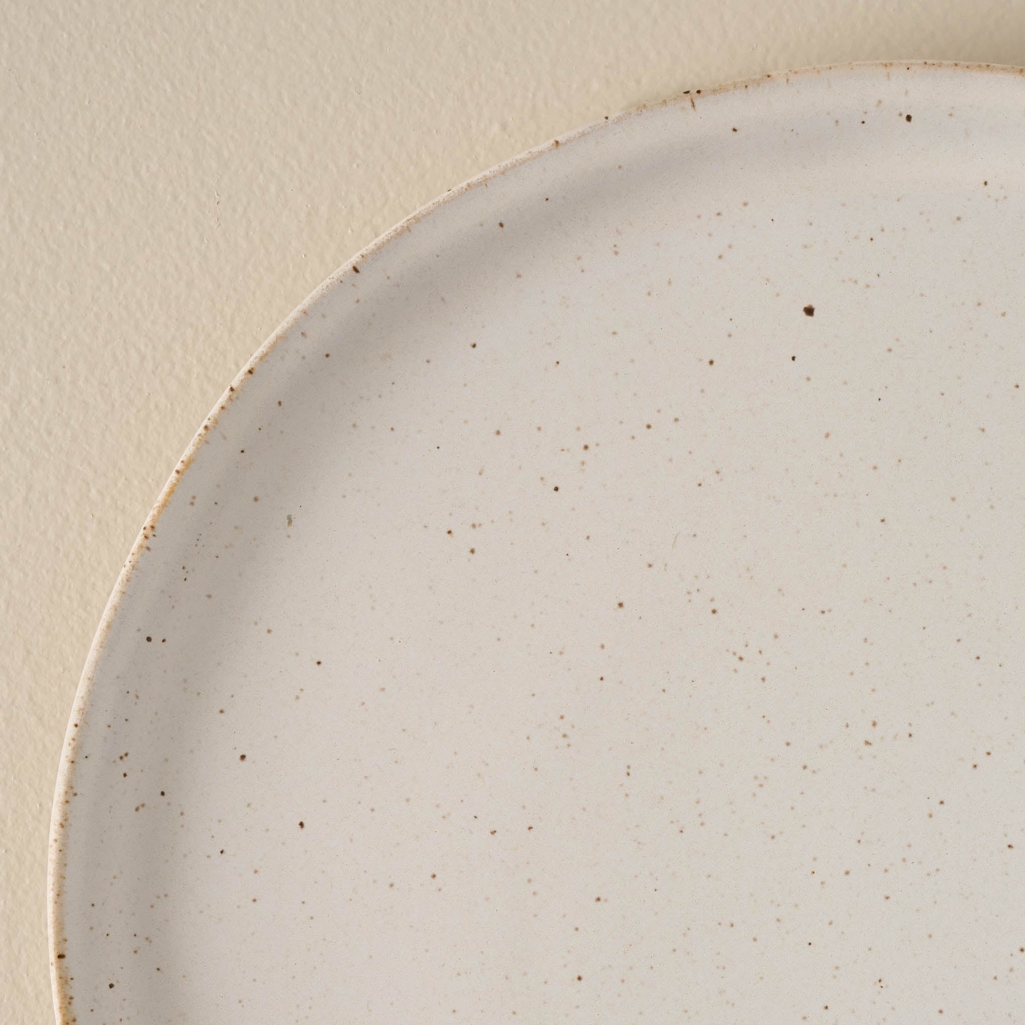 French White Speckle Plate close up