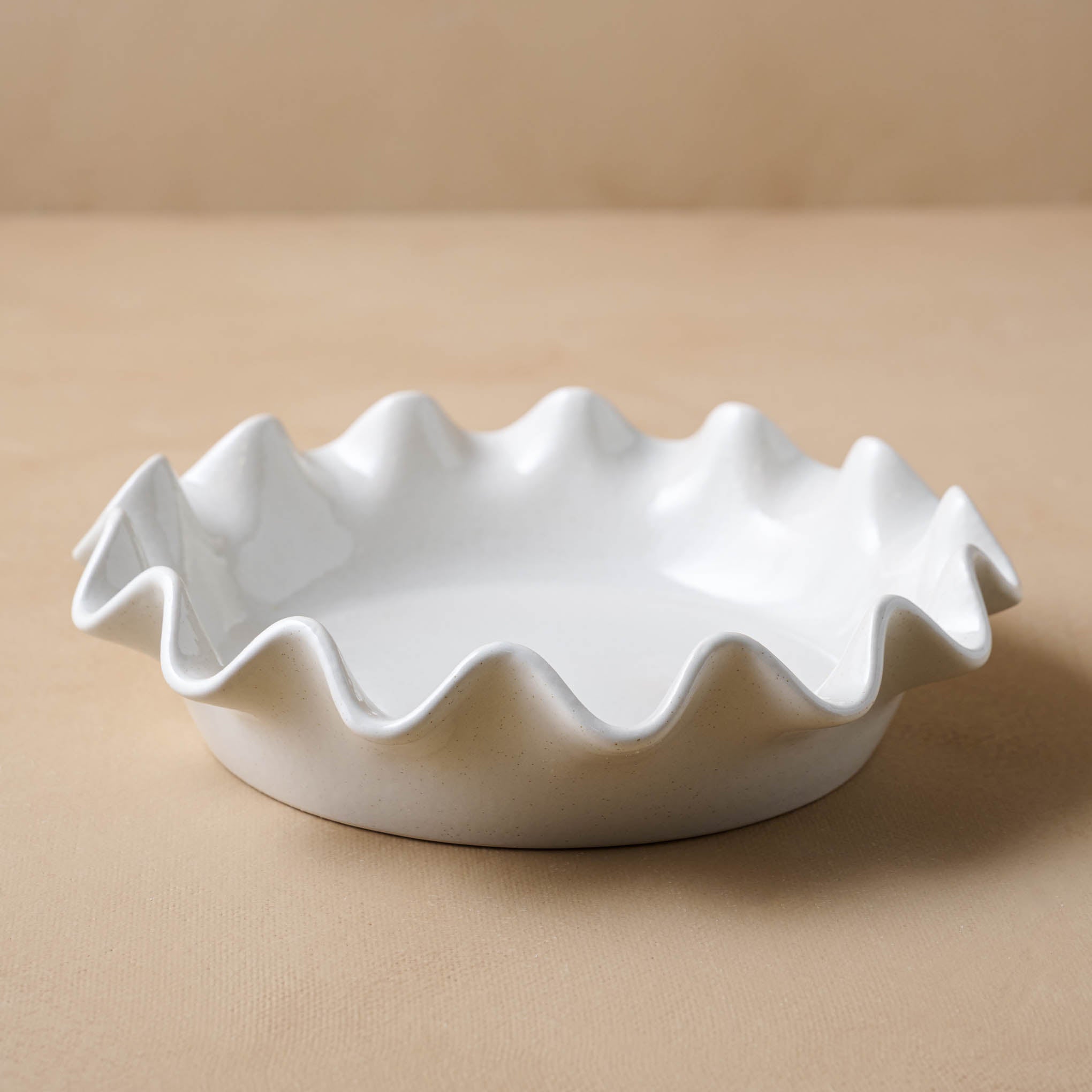 Cream Speckled Pie Dish