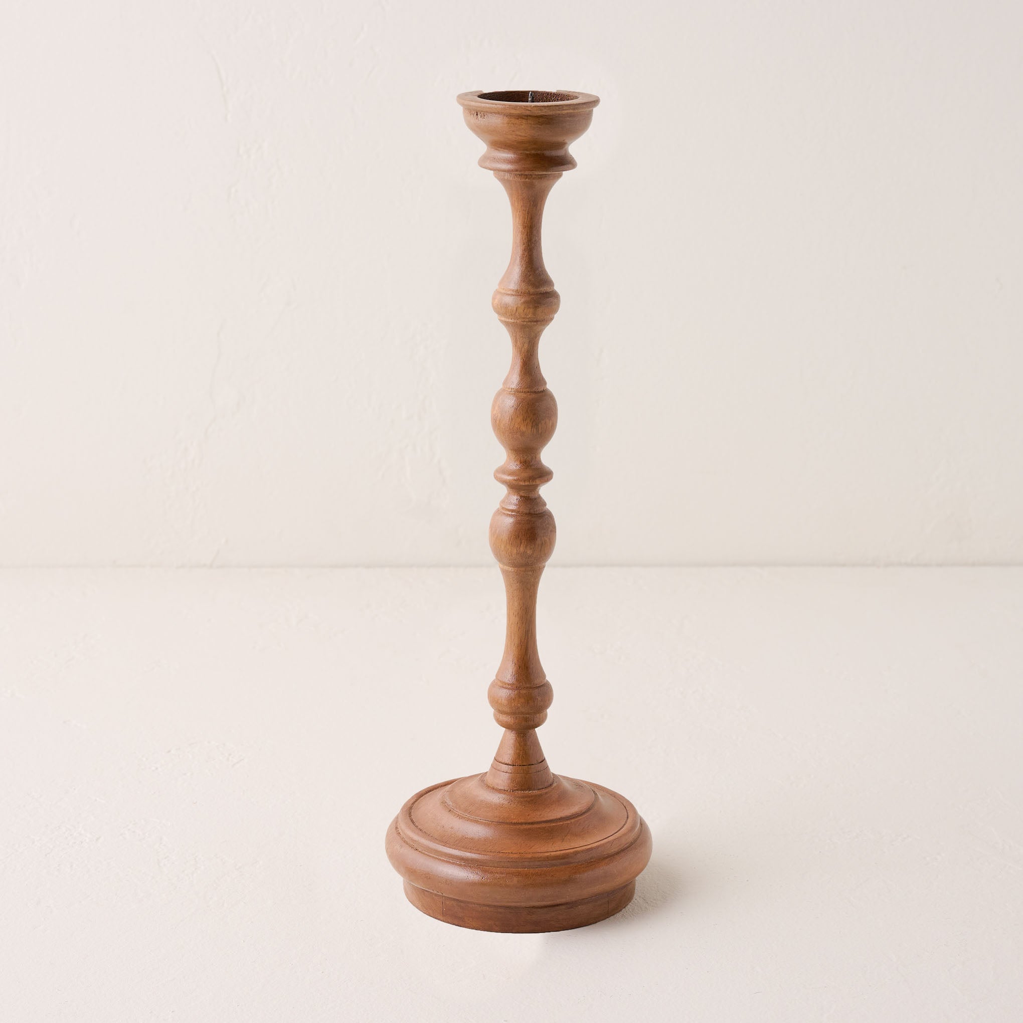 Turned Wood Taper Holder tall